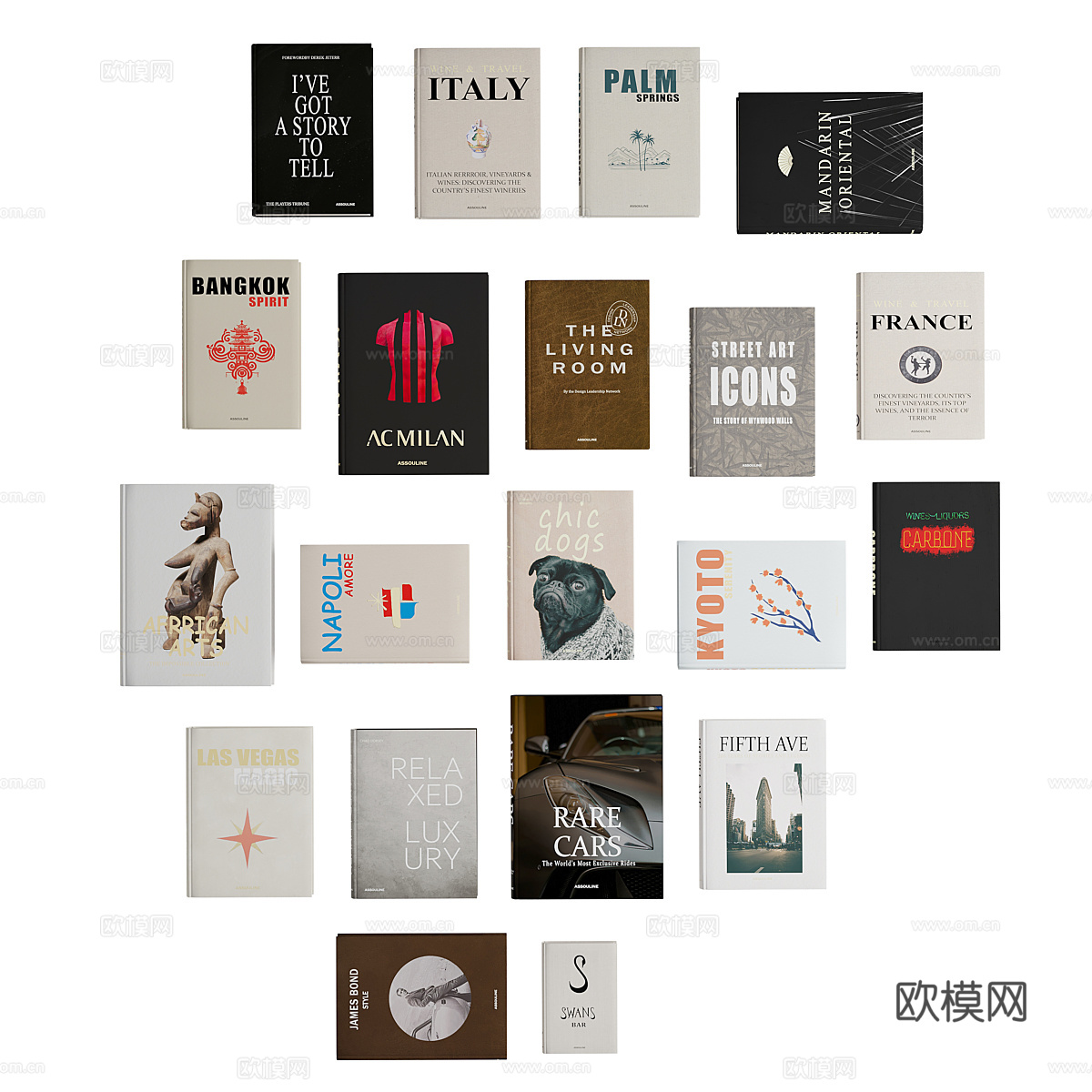 书籍组合3d模型下载（渲染图2）