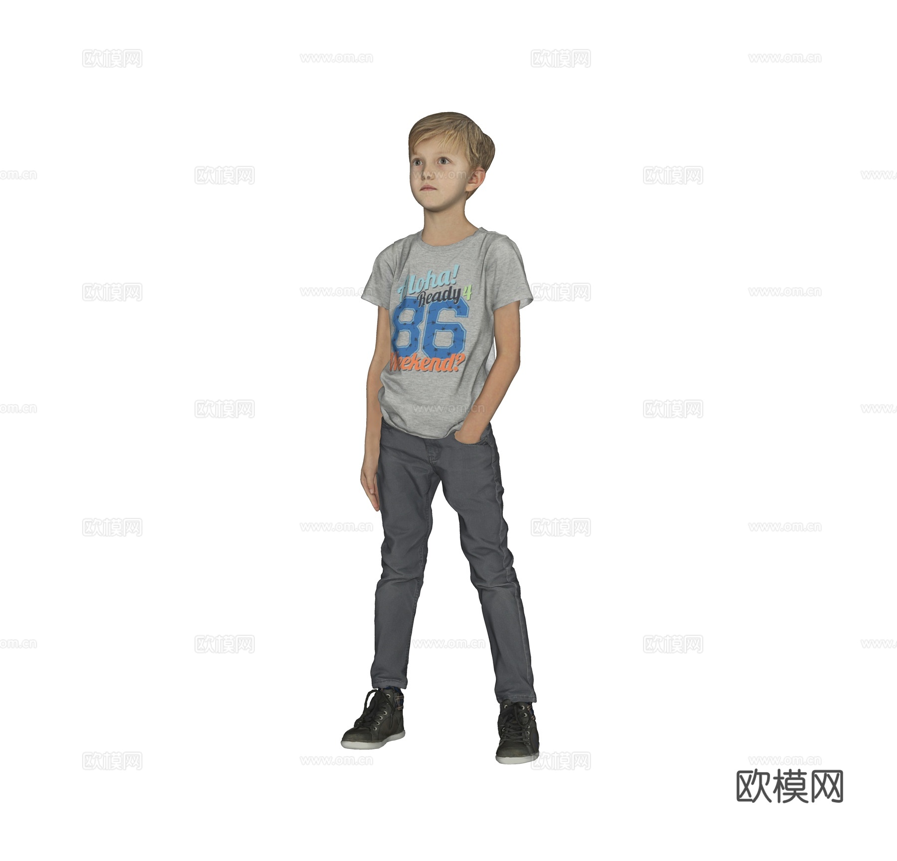 现代人物模型 三维人物 小男孩su模型