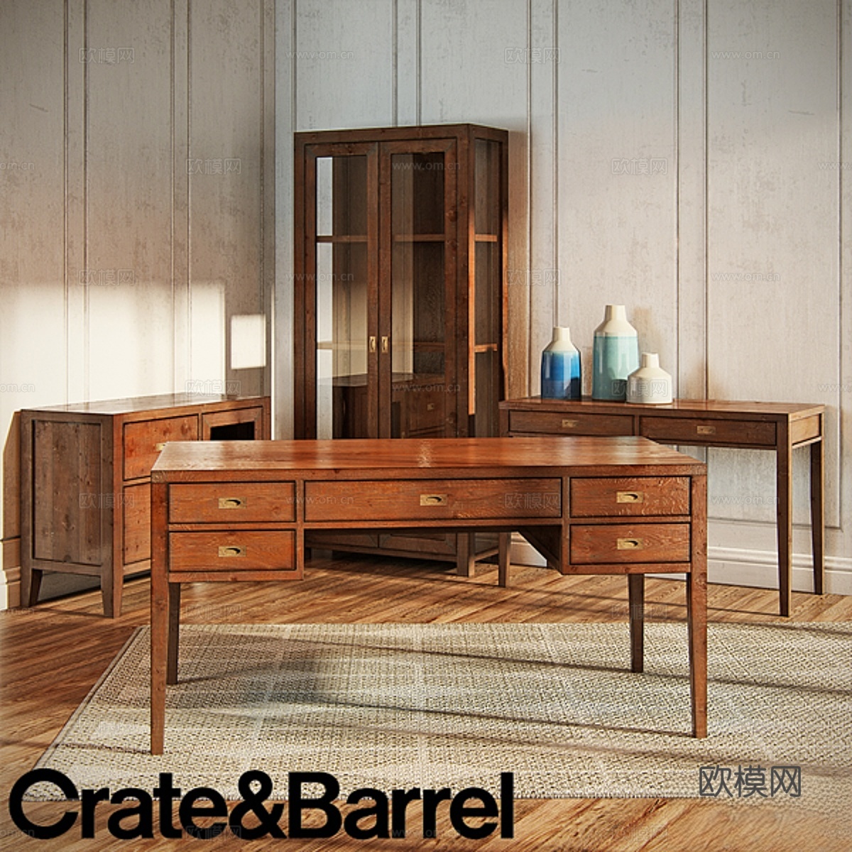 Crate & Barrel莫里斯套装3d模型下载