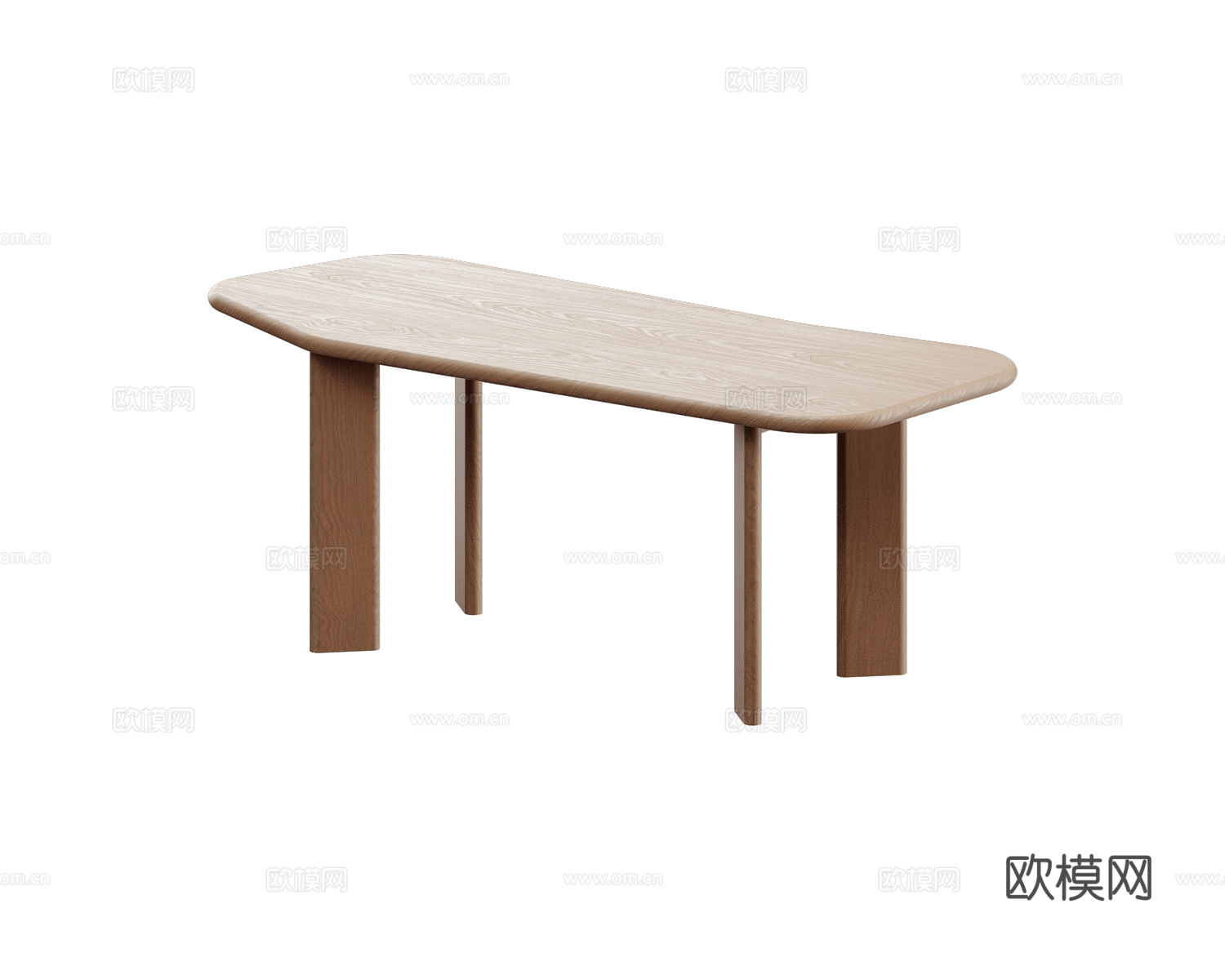 SIJU 原木风餐桌3d模型下载