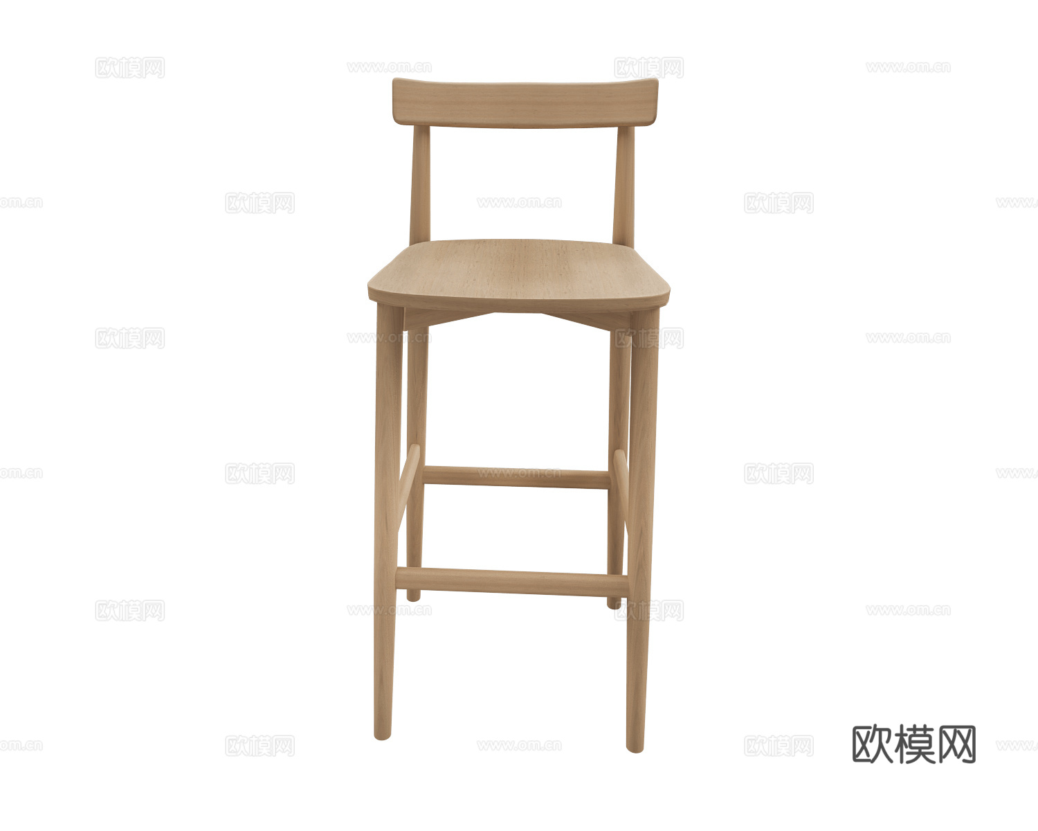 L.Ercolani 原木风吧椅3d模型下载（渲染图2）