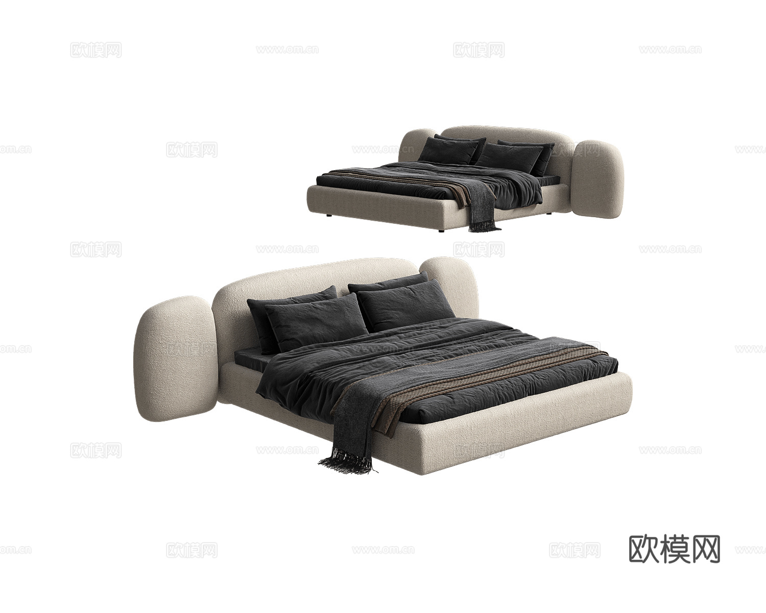 Paolo Castelli 意式双人床3d模型下载