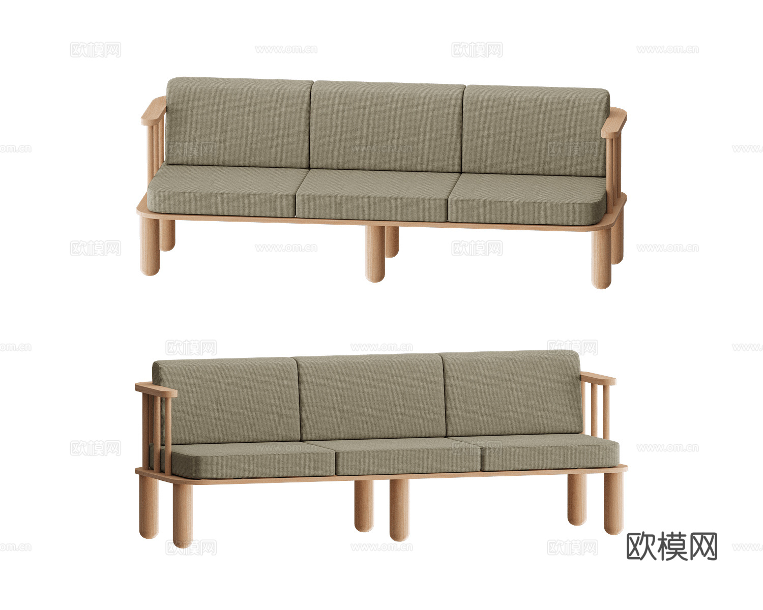 Yaratam Design 三人沙发3d模型下载