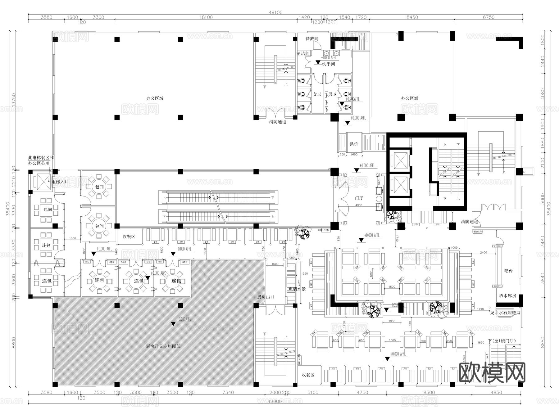 60套火锅店餐厅餐饮空间饭店CAD施工图cad施工图
