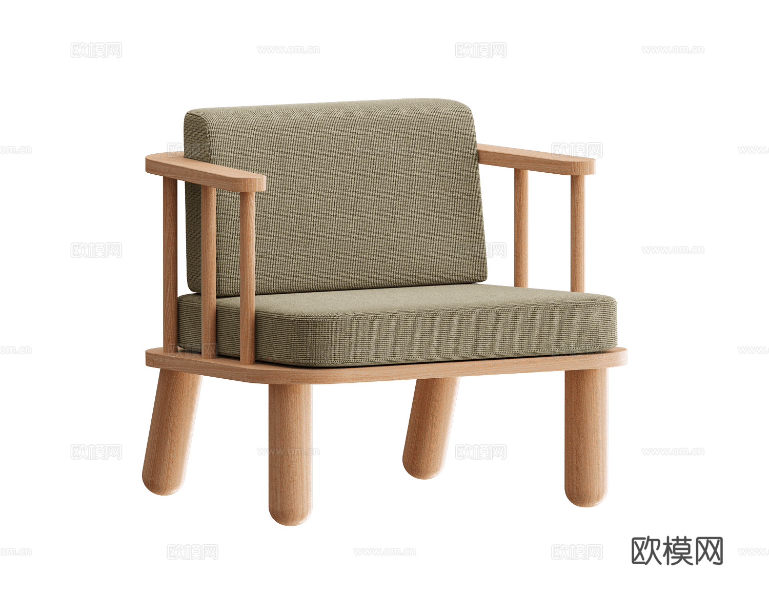 Yaratam Design 原木休闲椅3d模型下载