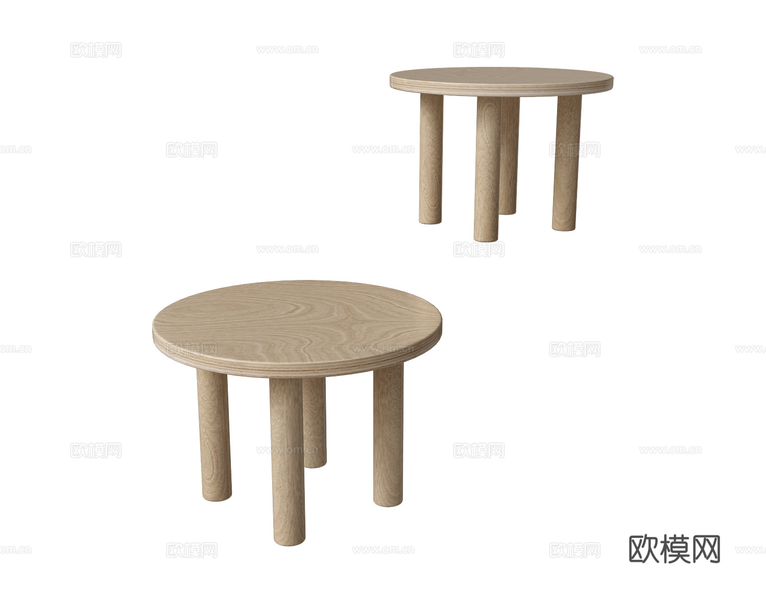 CORE objects原木风茶几3d模型下载