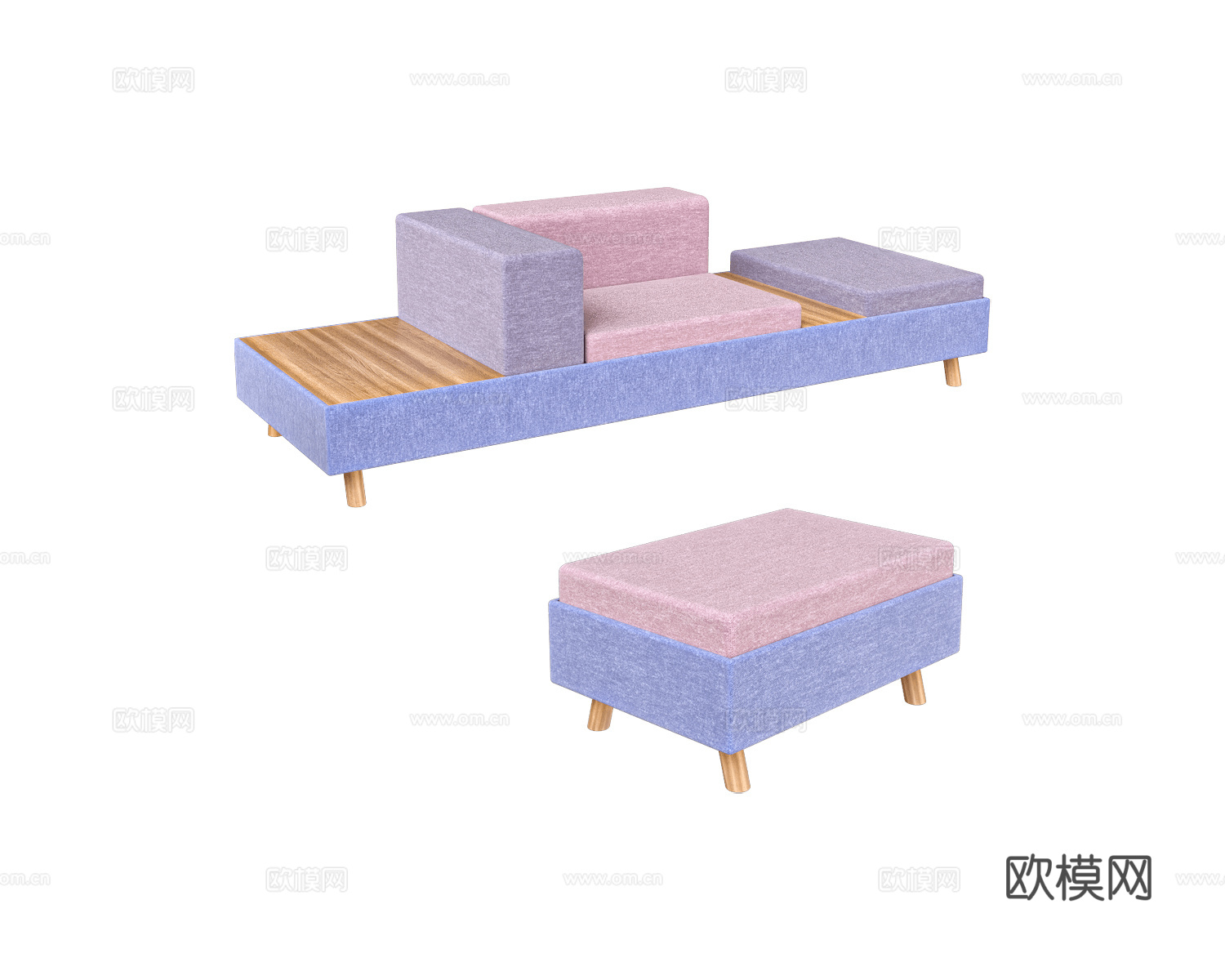 Addon Furniture 多巴胺办公沙发3d模型下载