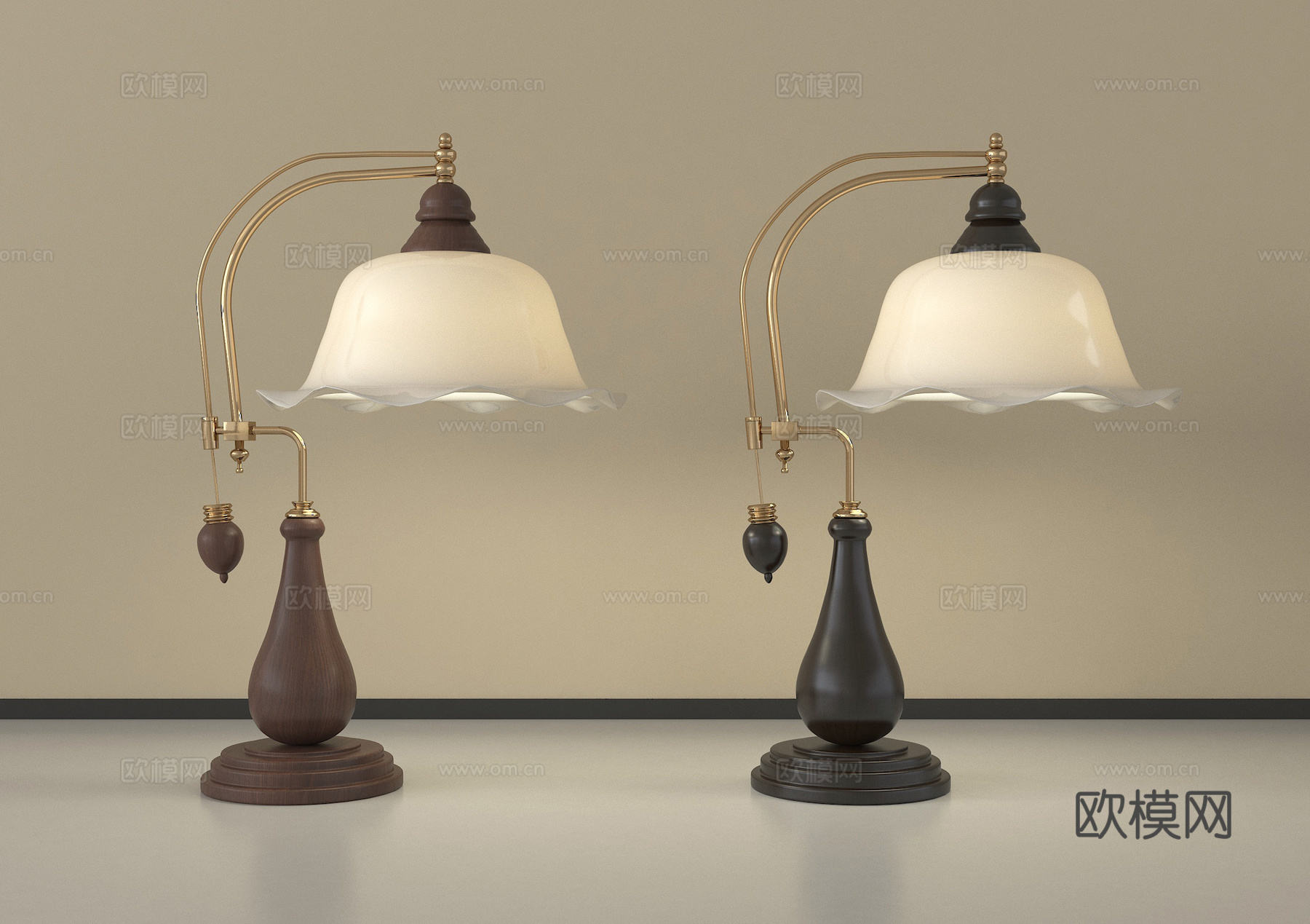 法式台灯   床头台灯3d模型下载