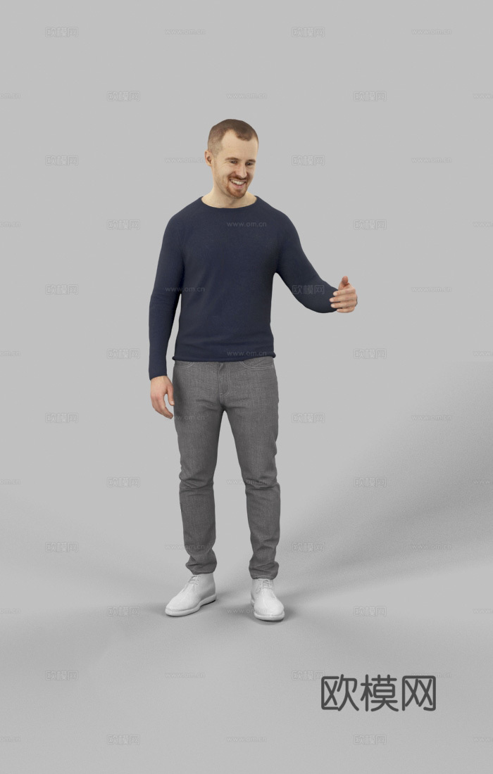现代人物 三维人物 站姿男人su模型