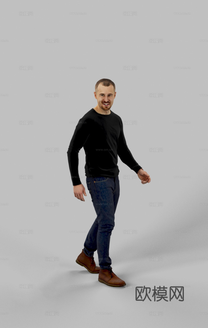 现代人物 三维人物 站姿男人su模型