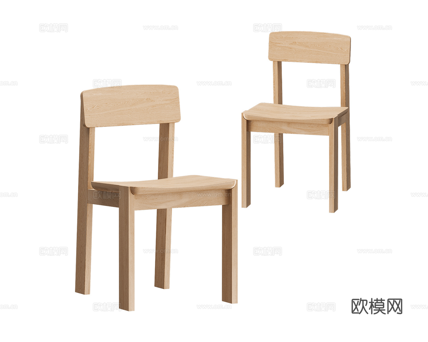 Arbore 原木风餐椅3d模型下载