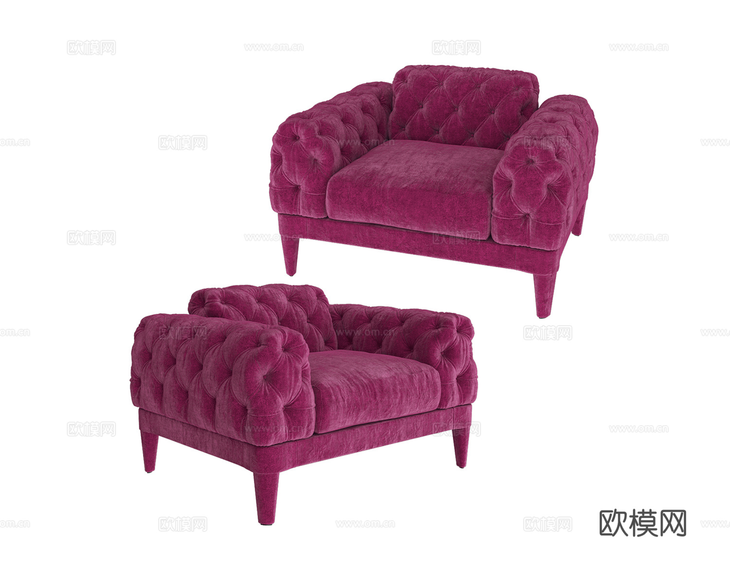 Elliot 简欧单人沙发3d模型下载