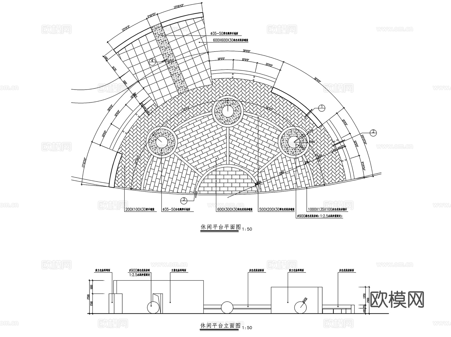 休闲木平台挑台栈台栈道景观CAD施工图集 10套cad施工图