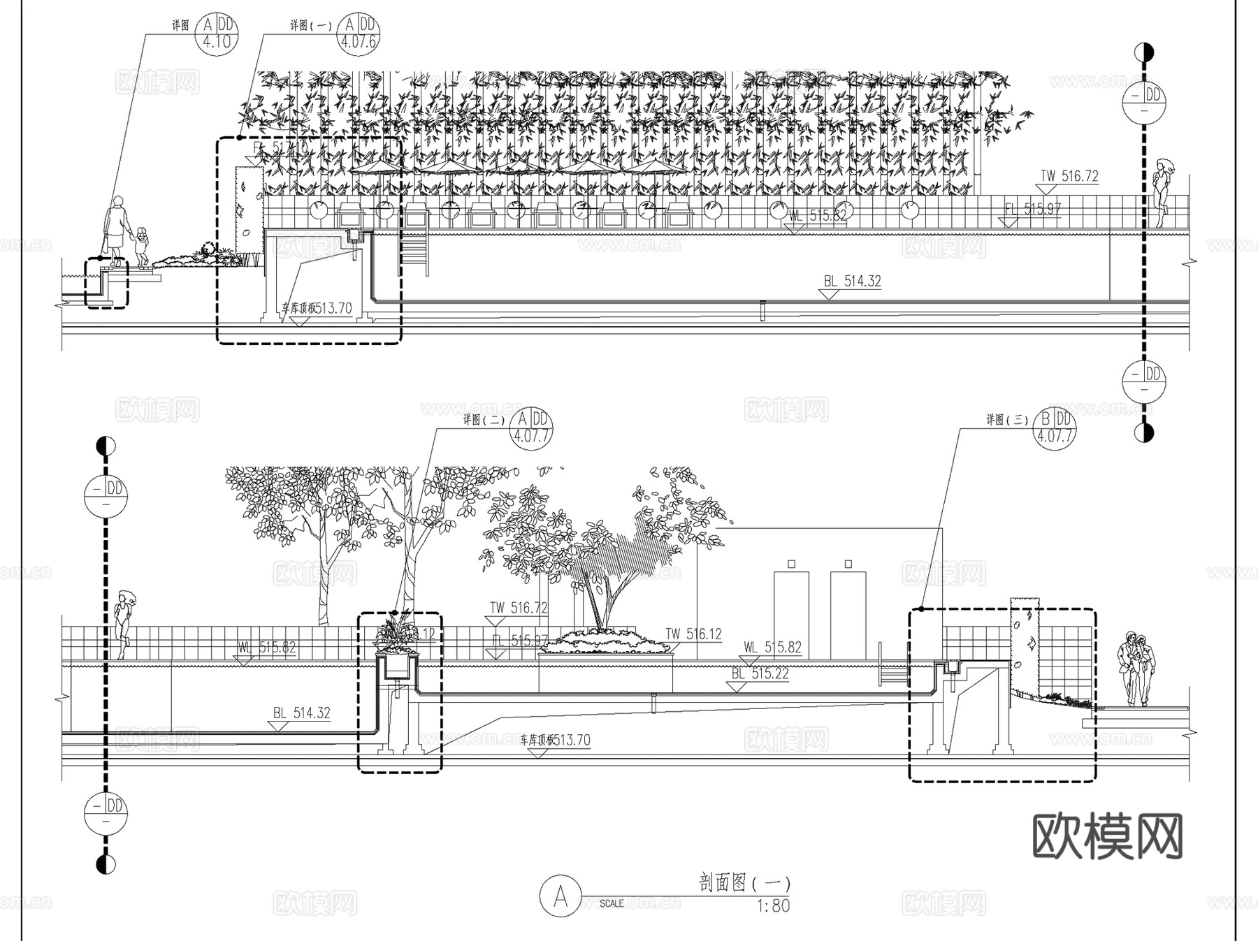 成都龙湖翠微清波大区景观CAD施工图全套cad施工图