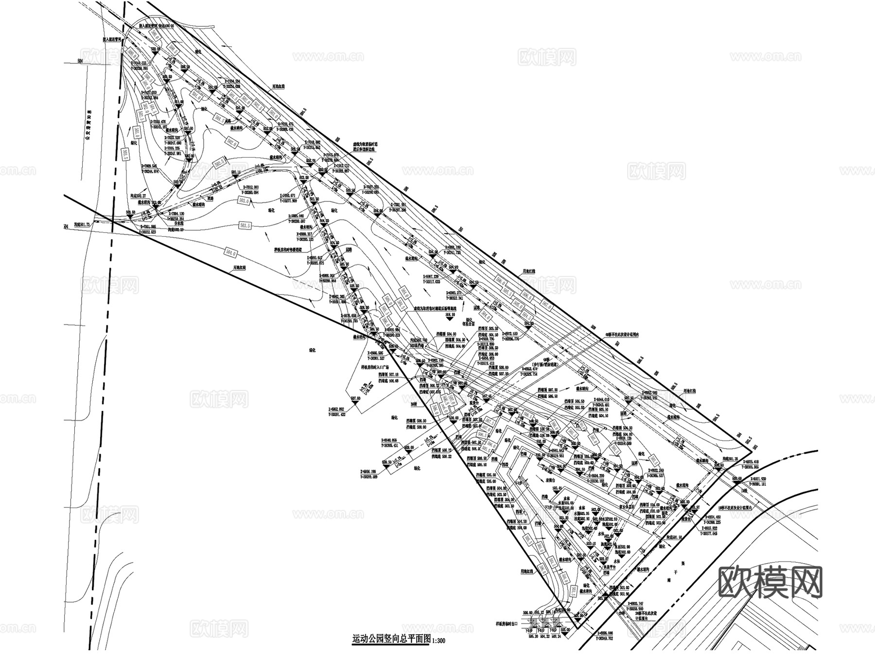 成都麓湖绿地公园全域景观规划设计CAD施工图全套cad施工图