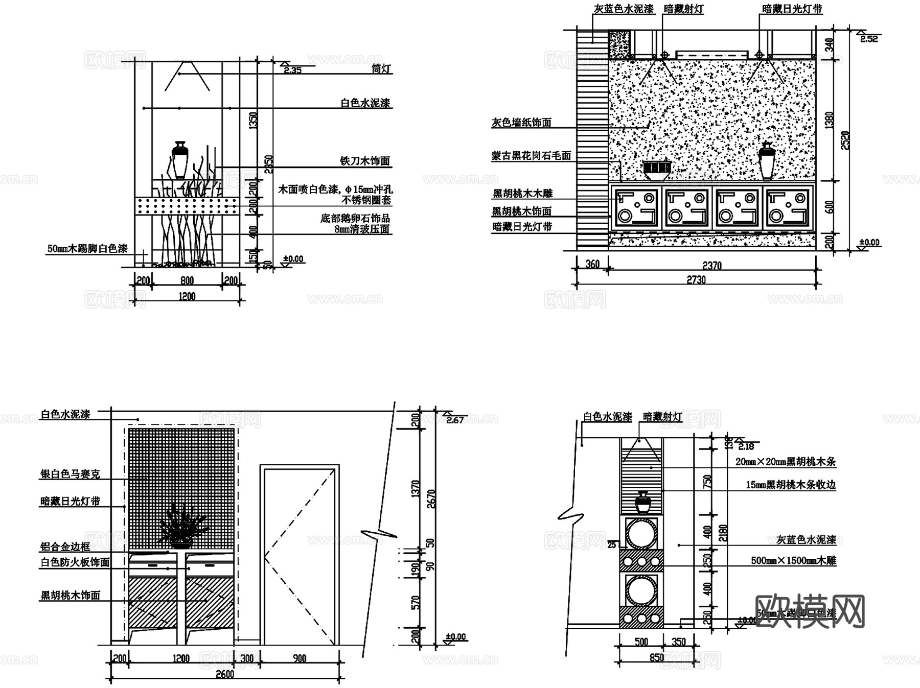 玄关隔断室内装饰节点大样CAD施工图集 160套cad施工图