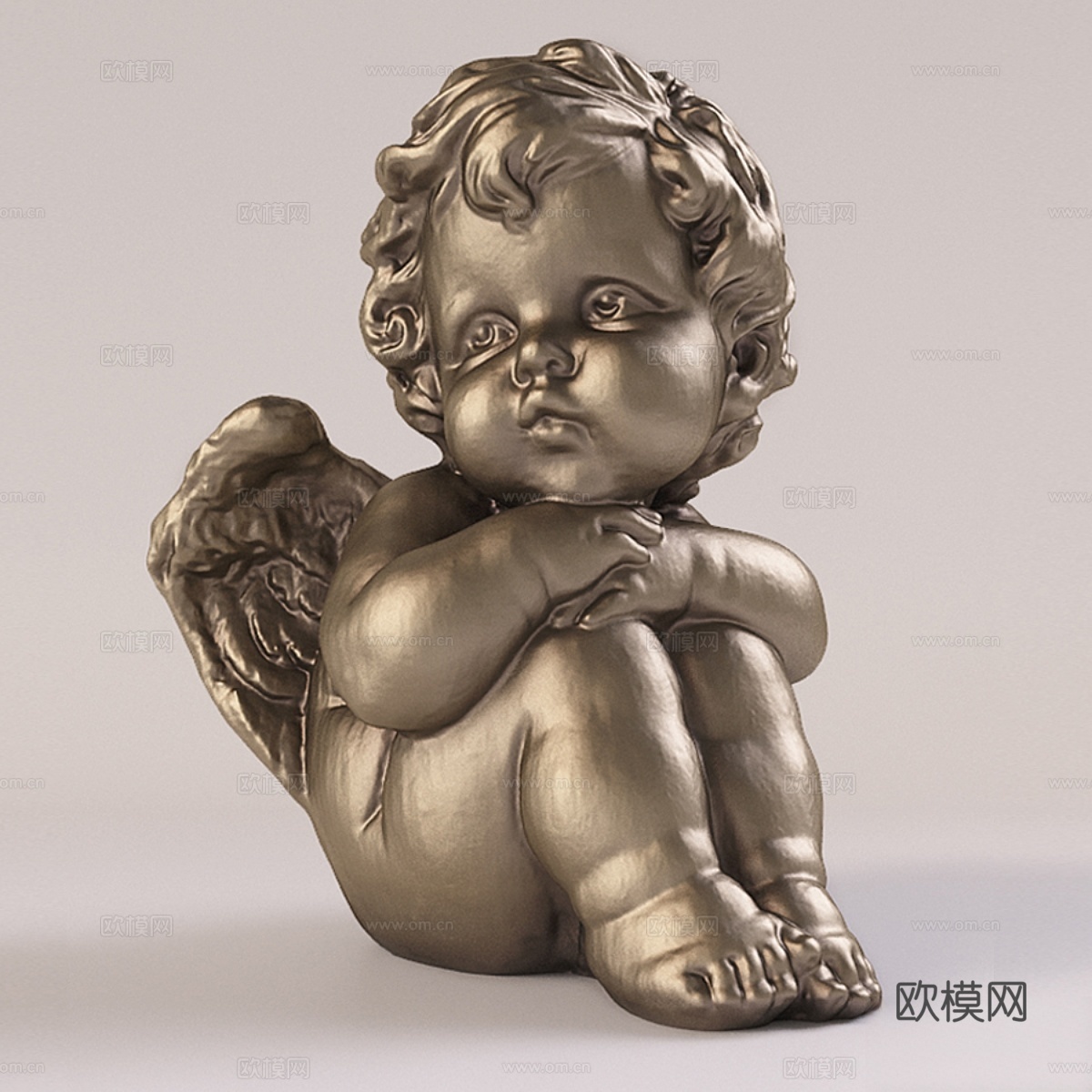 天使雕塑3d模型下载