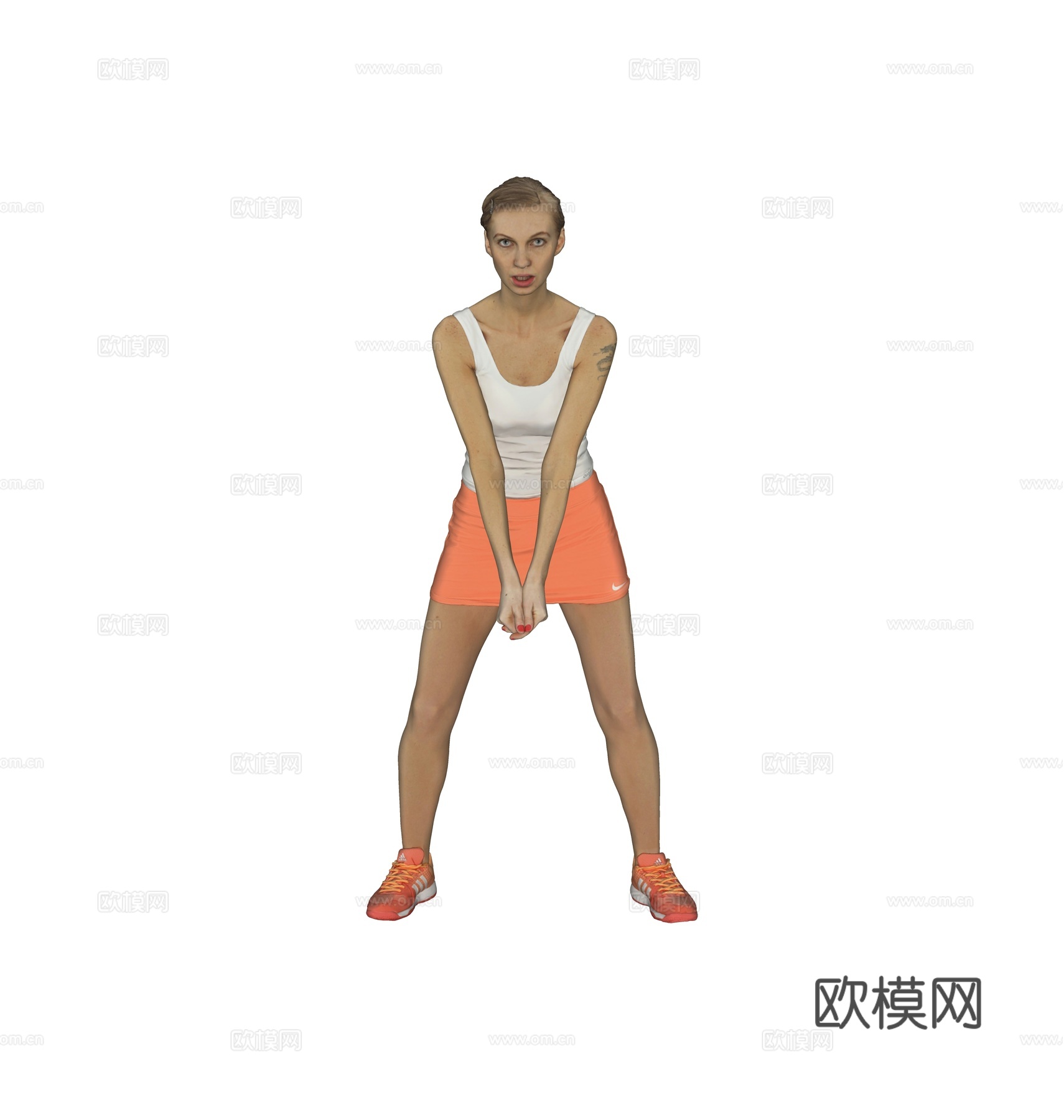现代人物 三维人物 站姿女人 运动人物su模型