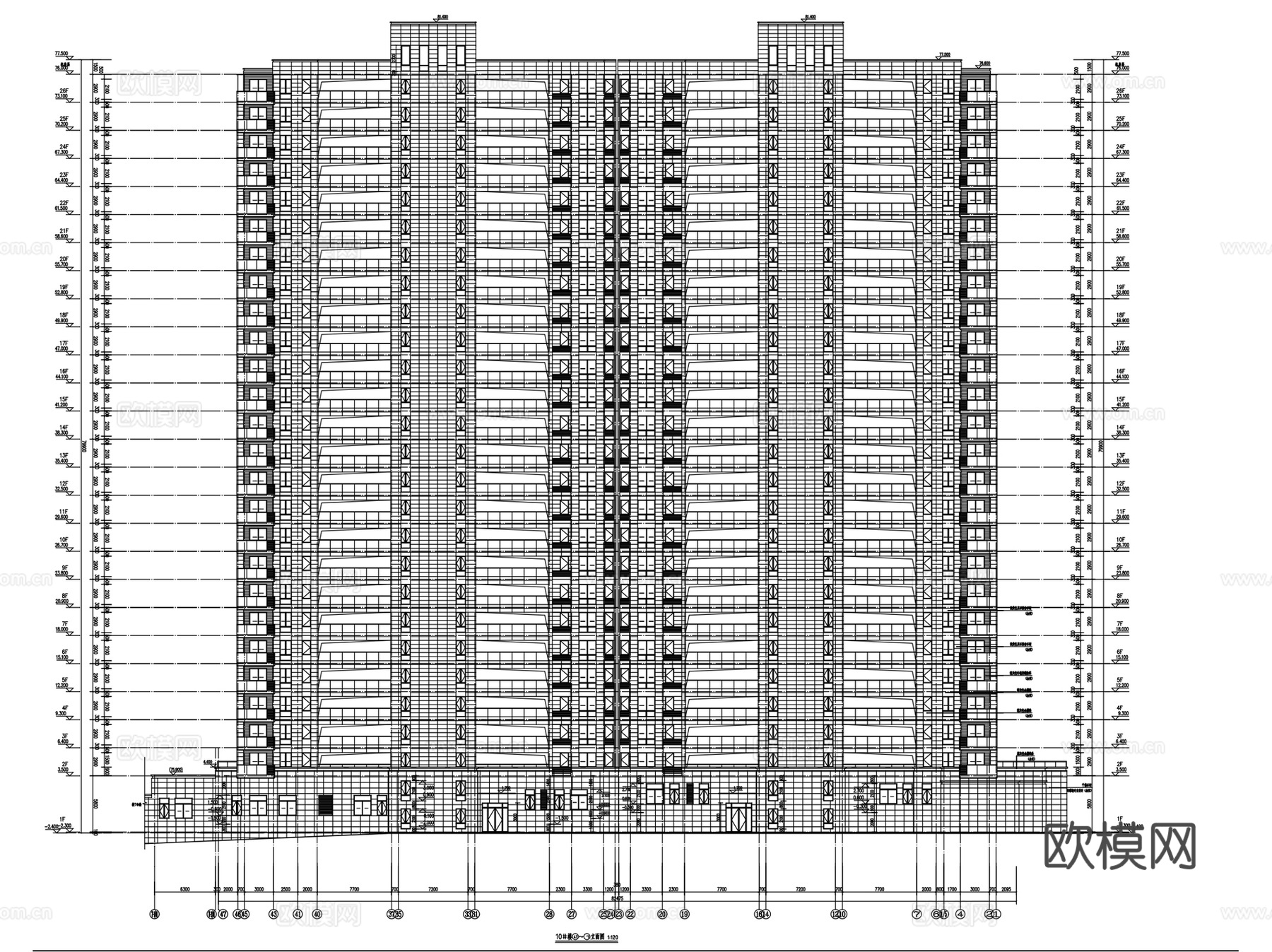 217套住宅户型库CAD平立剖面图cad施工图