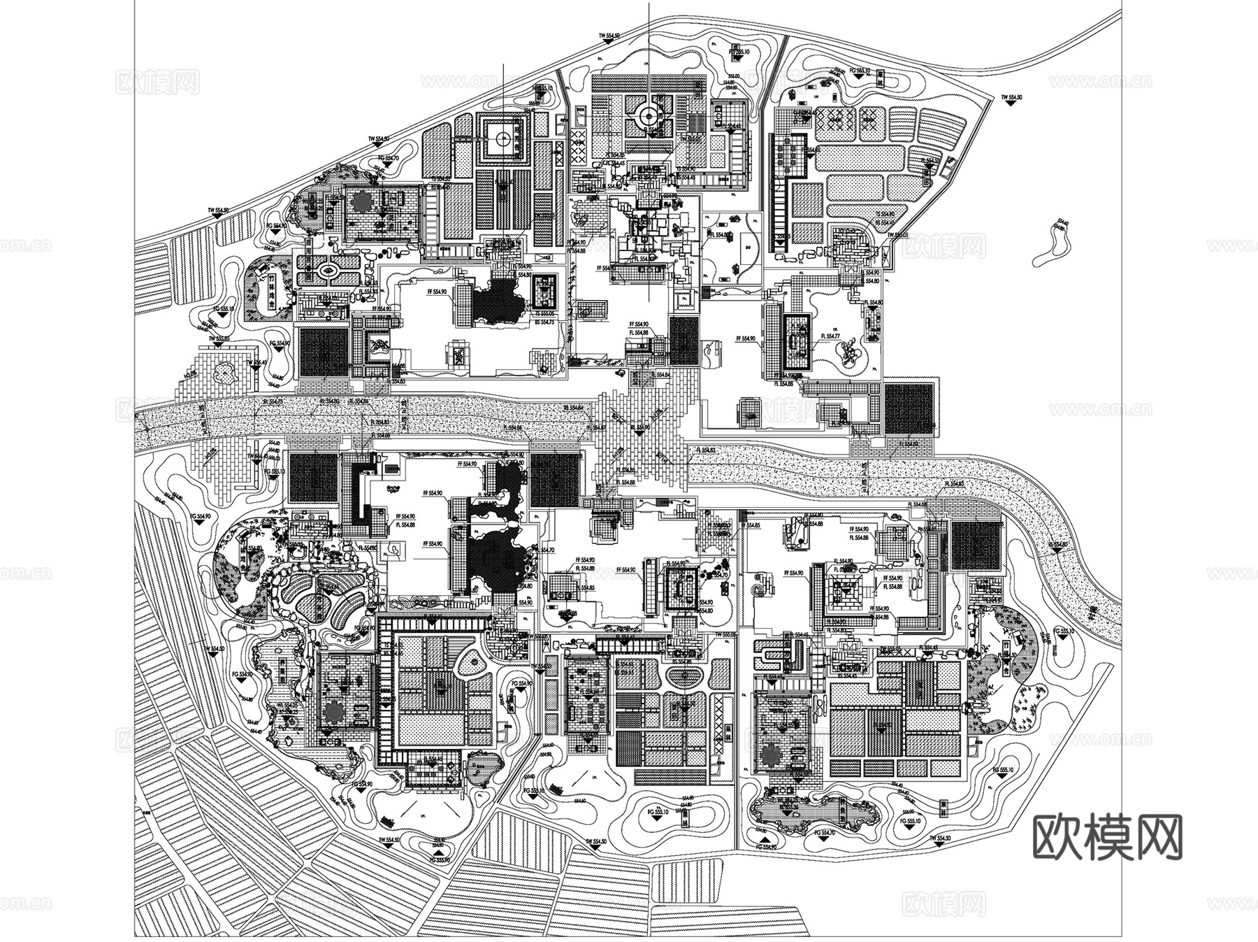 成都绿城多利桃花源农庄样板区景观设计CAD施工图全套cad施工图