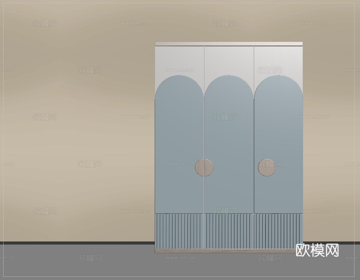 现代儿童衣柜su模型