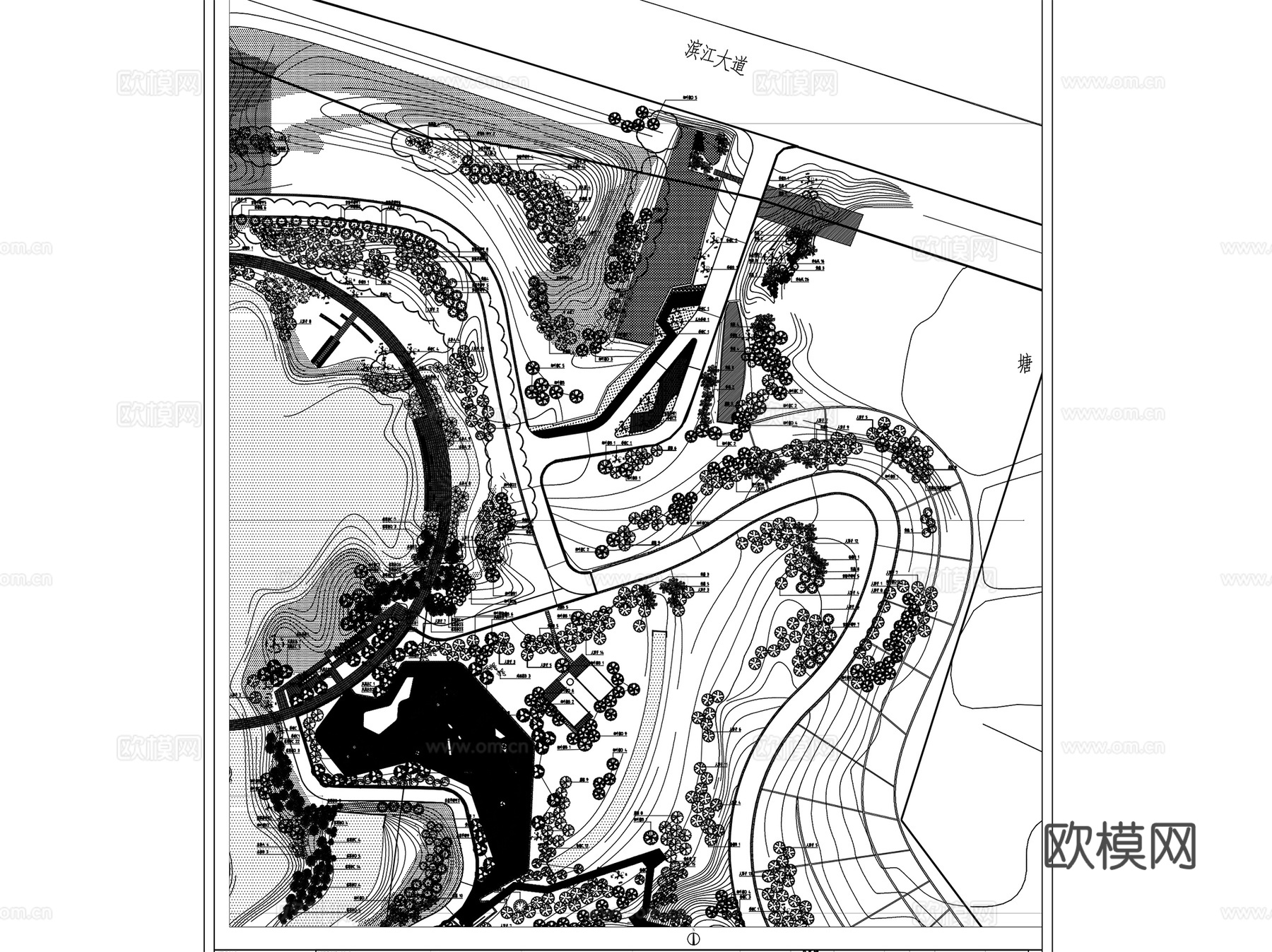 园林景观绿化种植布置平面图CAD施工图集 7套cad施工图