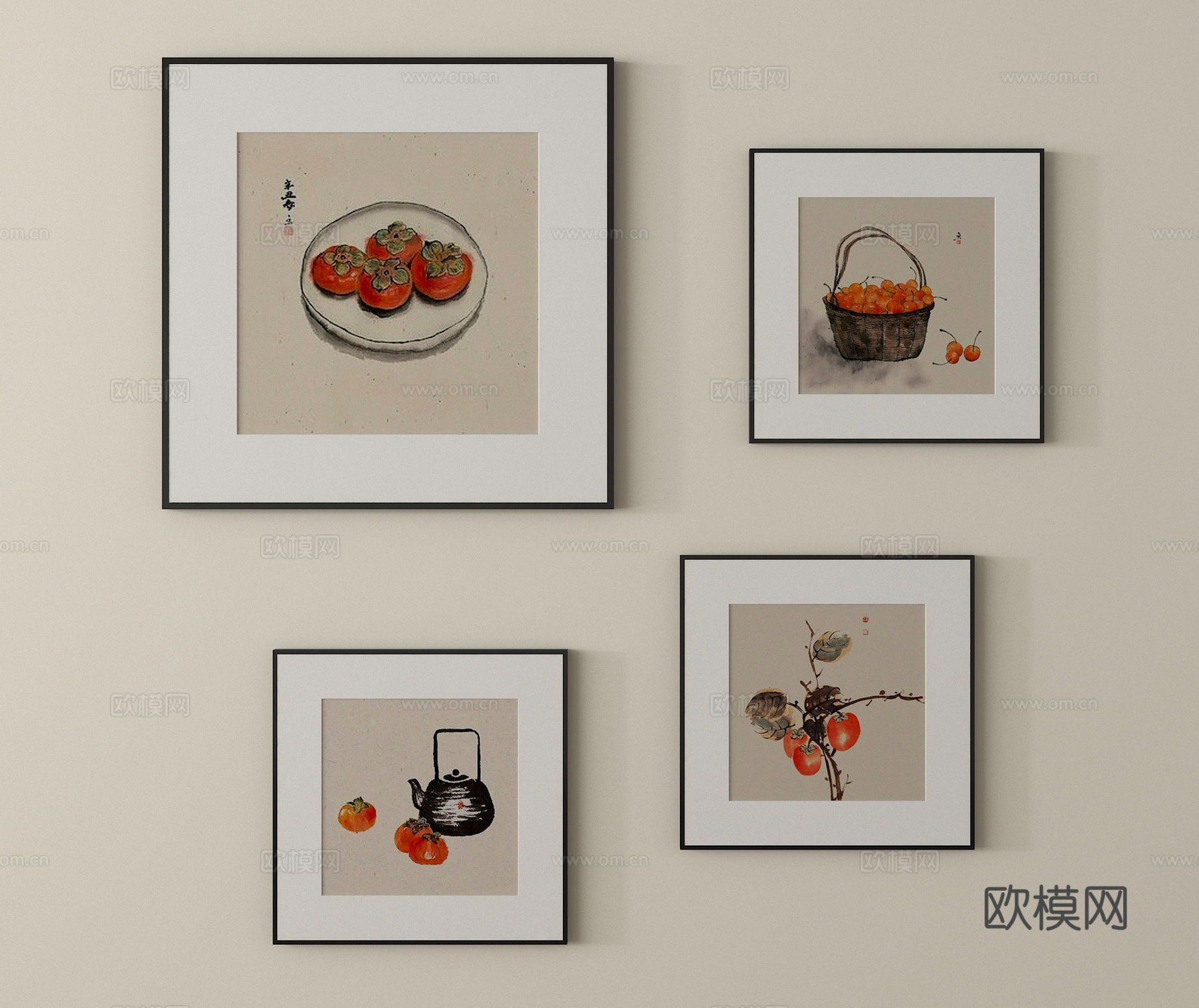 现代简约挂画   装饰挂画su模型