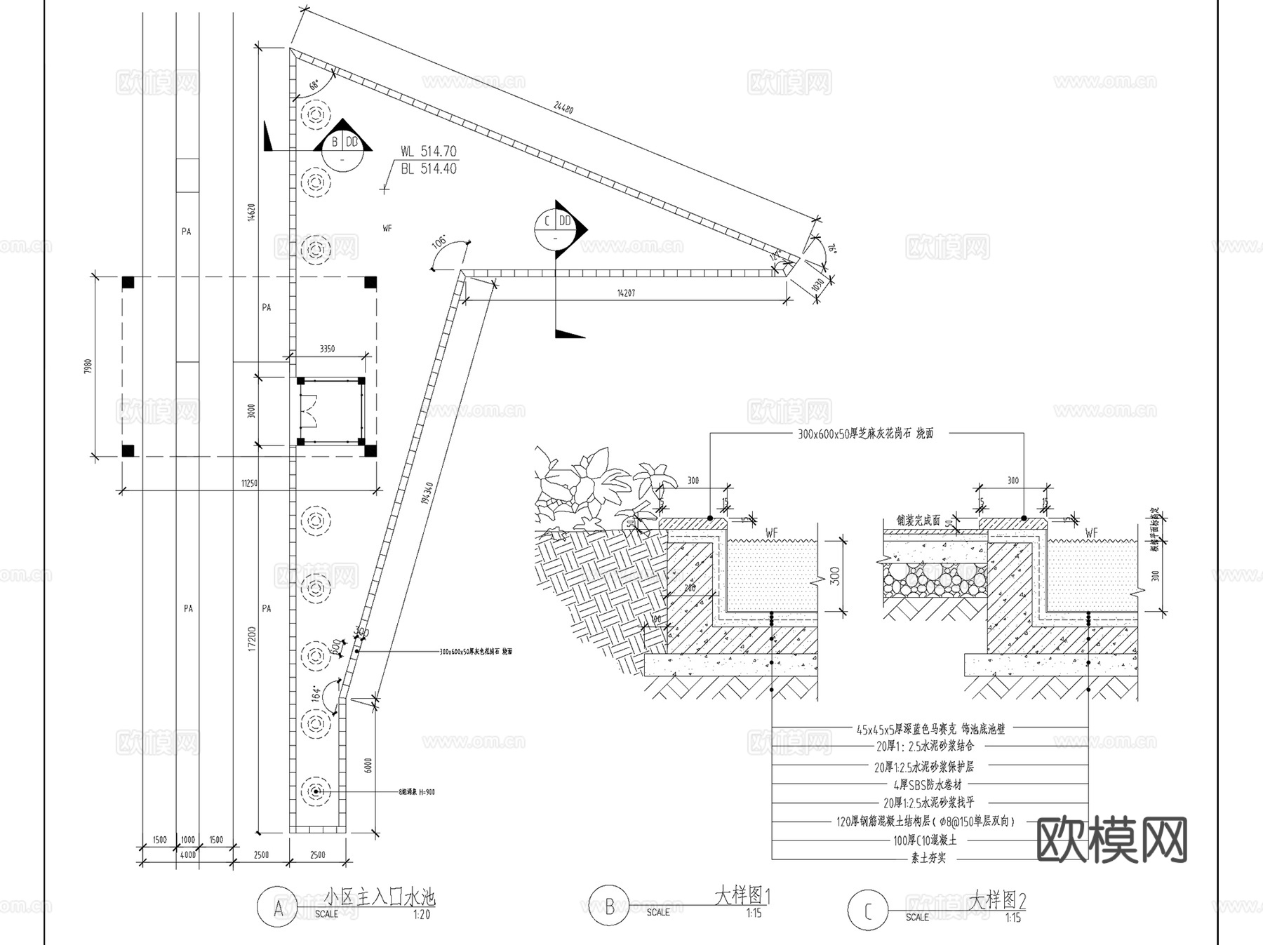 成都龙湖翠微清波大区景观CAD施工图全套cad施工图