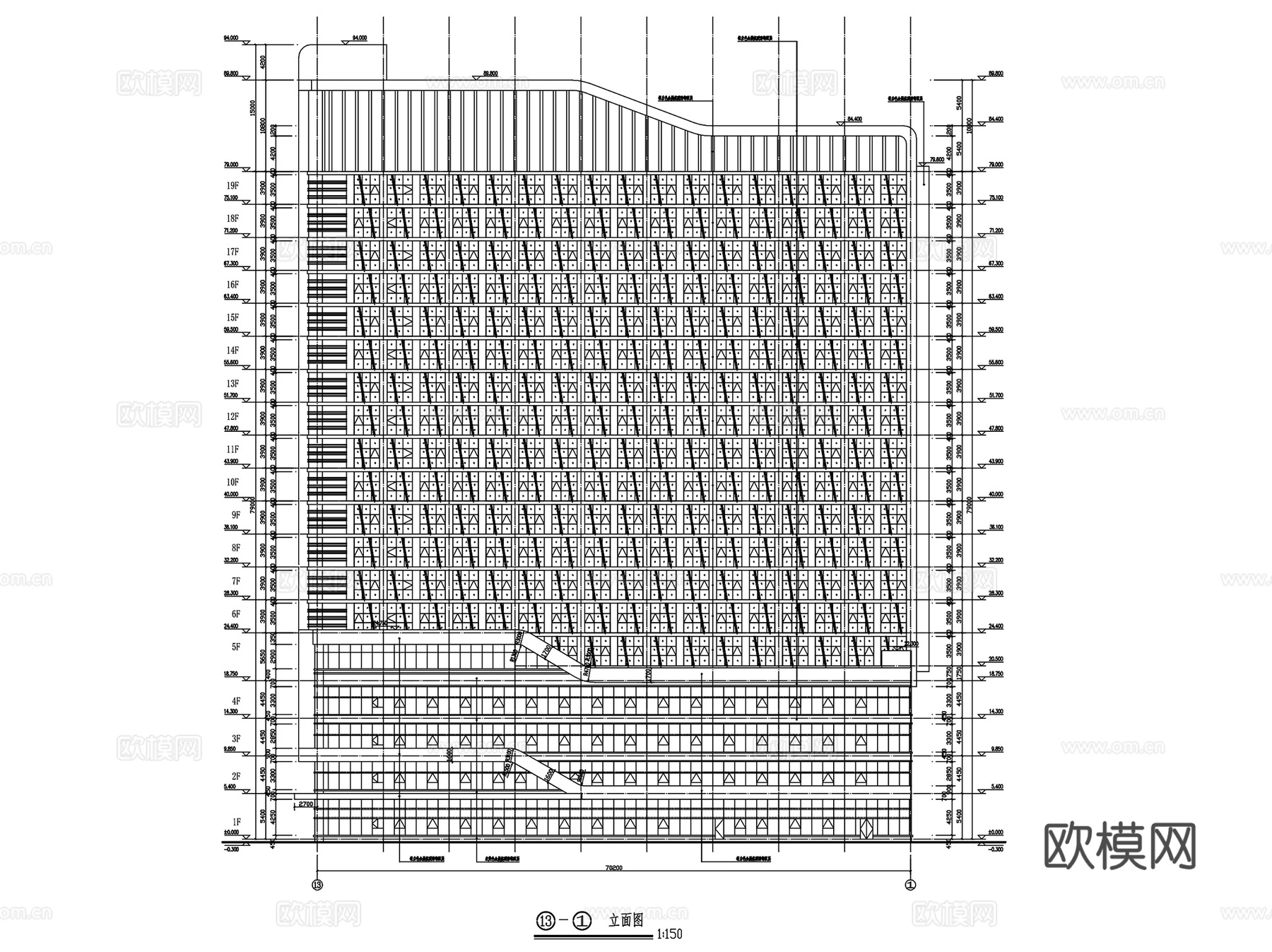 常德第二人民医院住院综合大楼建筑CAD施工图全套cad施工图