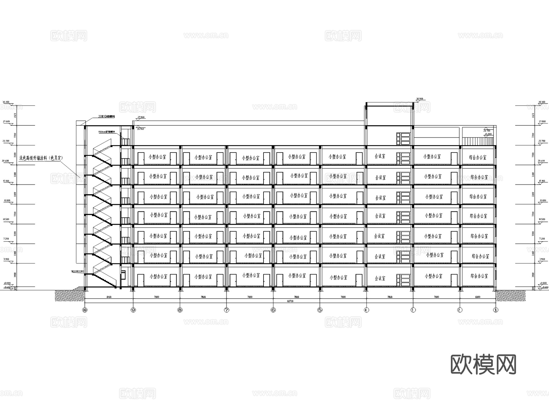 多层高层办公楼写字楼建筑CAD施工图集 84套cad施工图