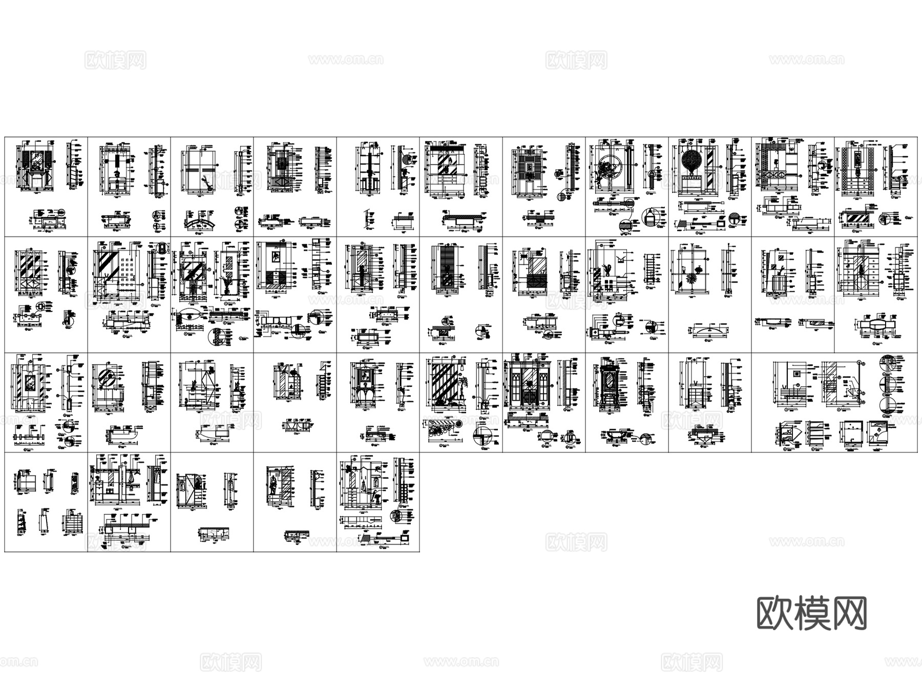玄关隔断室内装饰节点大样CAD施工图集 160套cad施工图