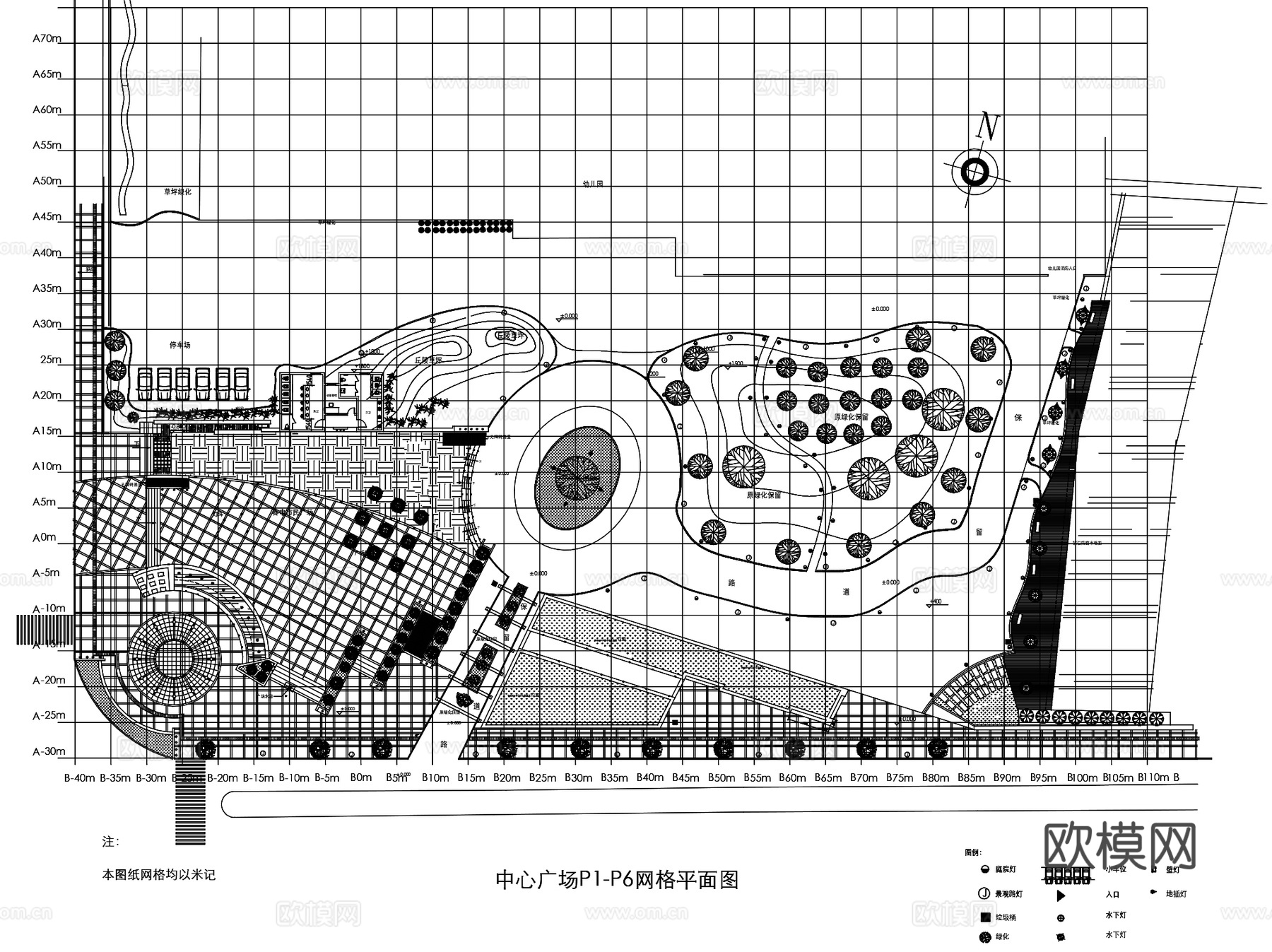 园林景观休闲广场绿地CAD施工图集 100套cad施工图