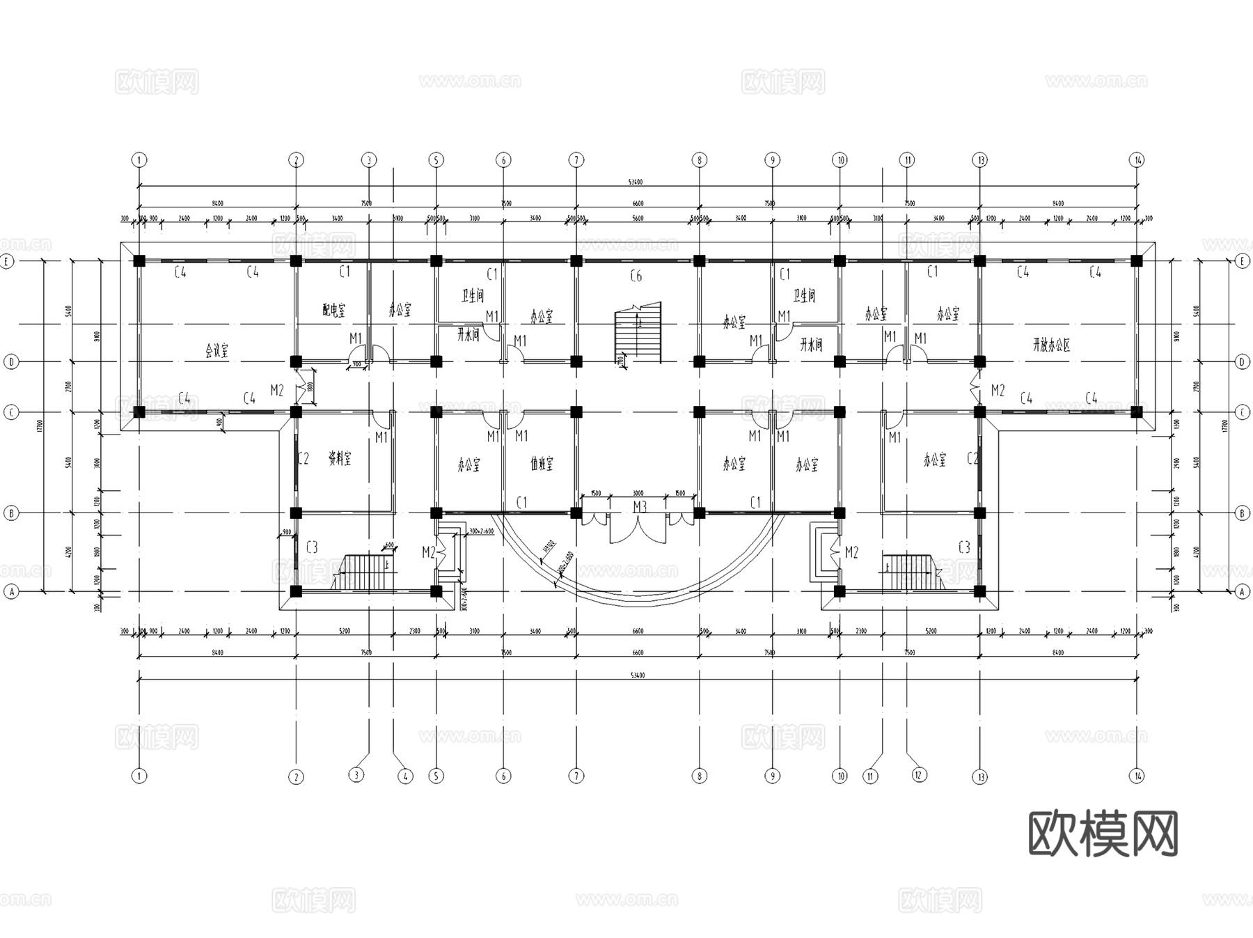 多层高层办公楼写字楼建筑CAD施工图集 84套cad施工图