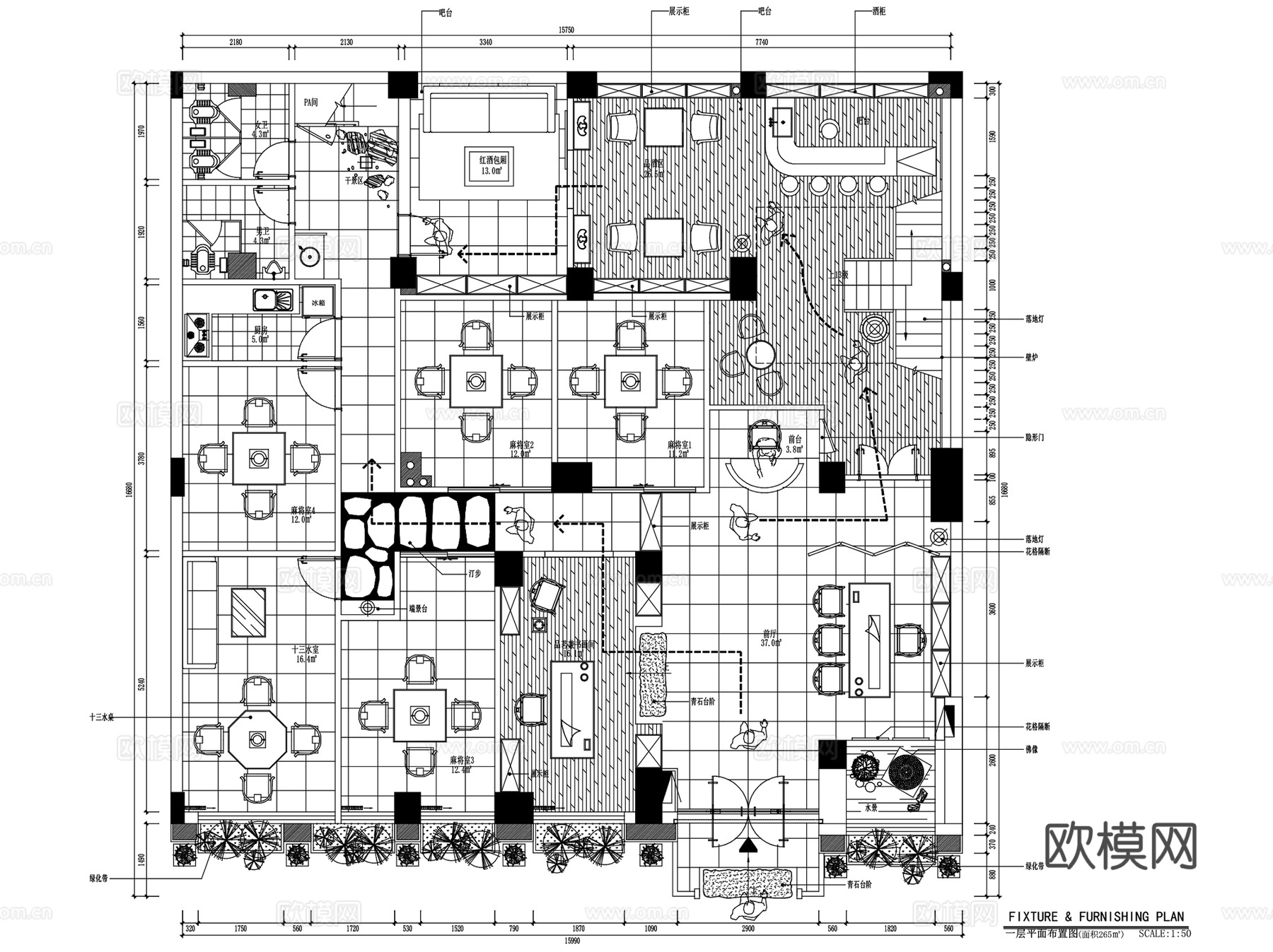 茶室茶吧茶会所茶楼茶艺馆室内装饰CAD施工图集 30套cad施工图