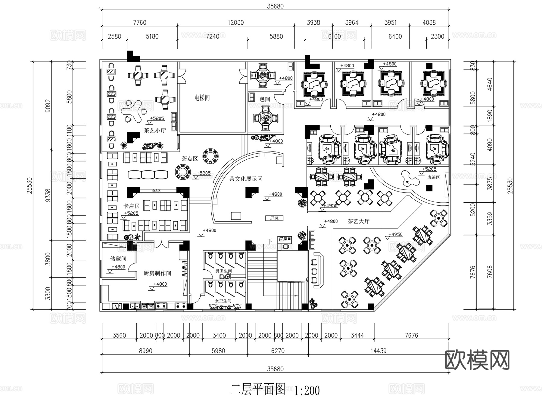 茶室茶吧茶会所茶楼茶艺馆室内装饰CAD施工图集 30套cad施工图