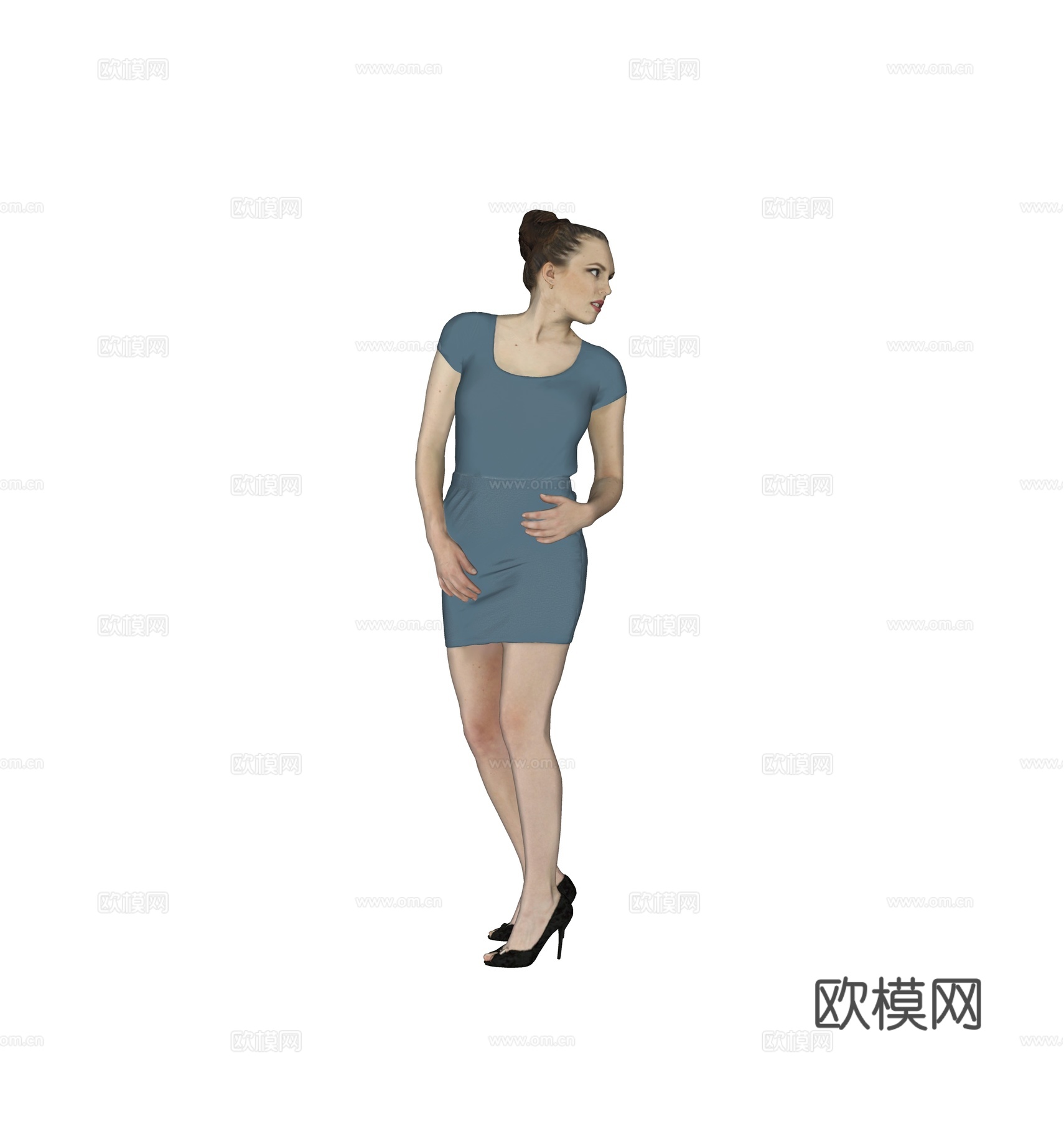 现代人物 三维人物 站姿女人su模型