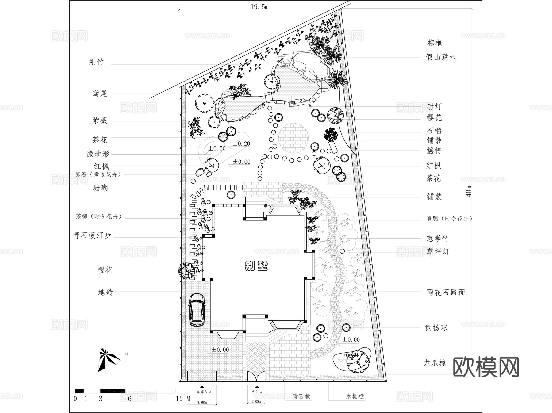 别墅庭院私家花园景观绿化设计CAD施工图集 50套cad施工图