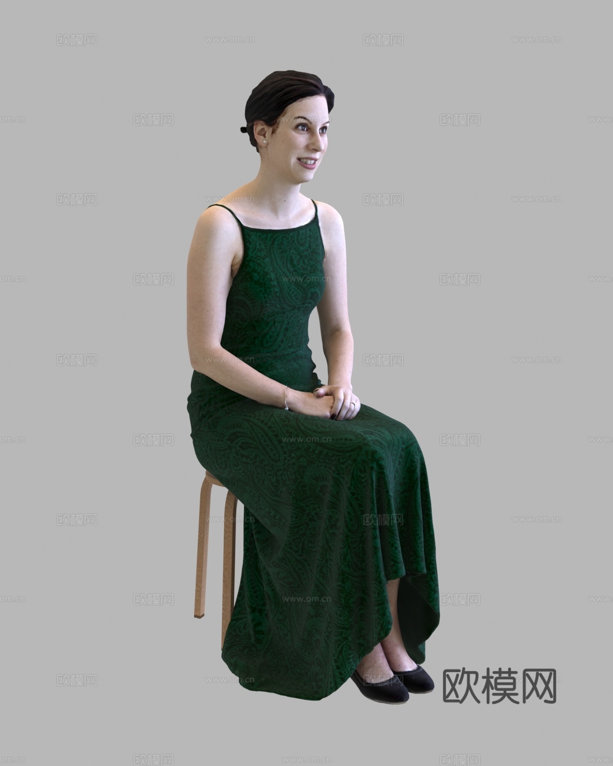 现代人物 三维人物 坐姿女人su模型