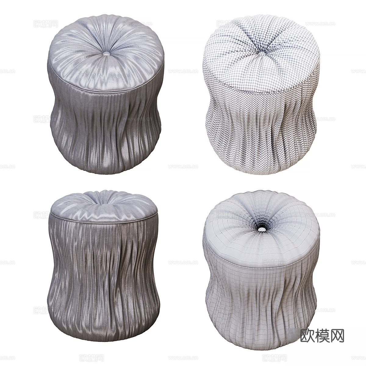 经典褶皱靠垫3d模型下载