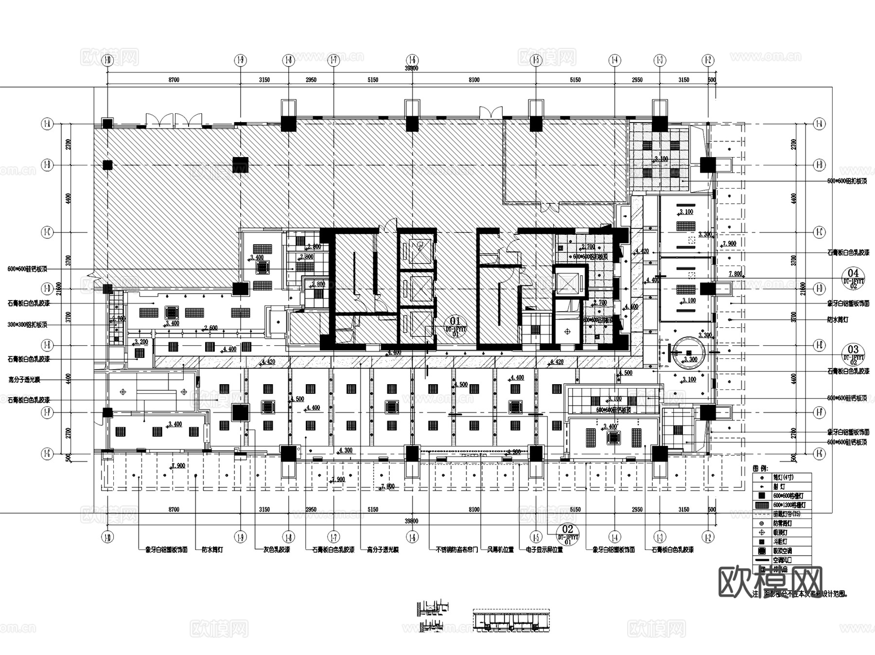 兴业银行祁门路支行室内装饰CAD施工图全套cad施工图
