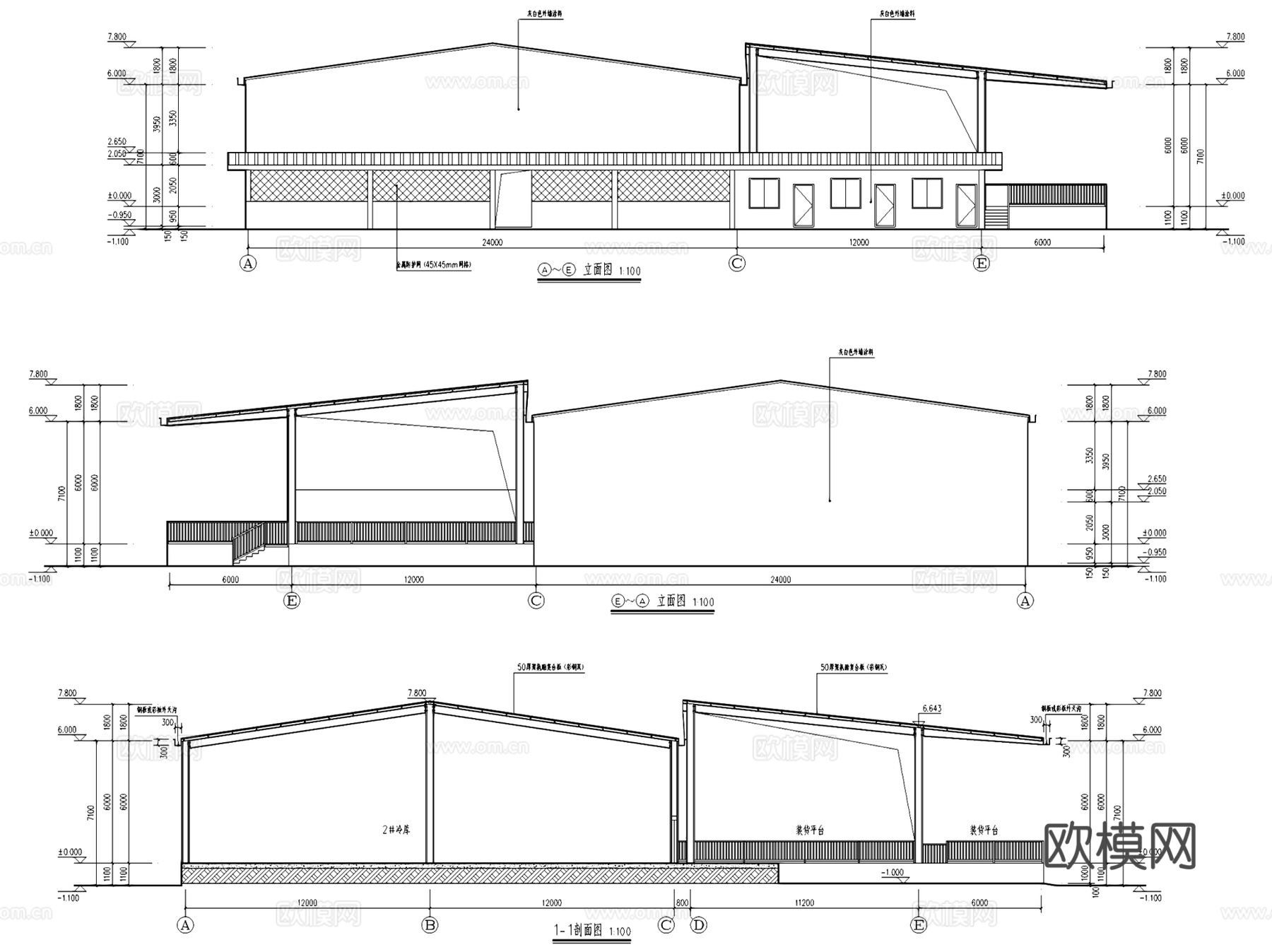 寻甸县金所街道办冷库建筑CAD施工图全套cad施工图