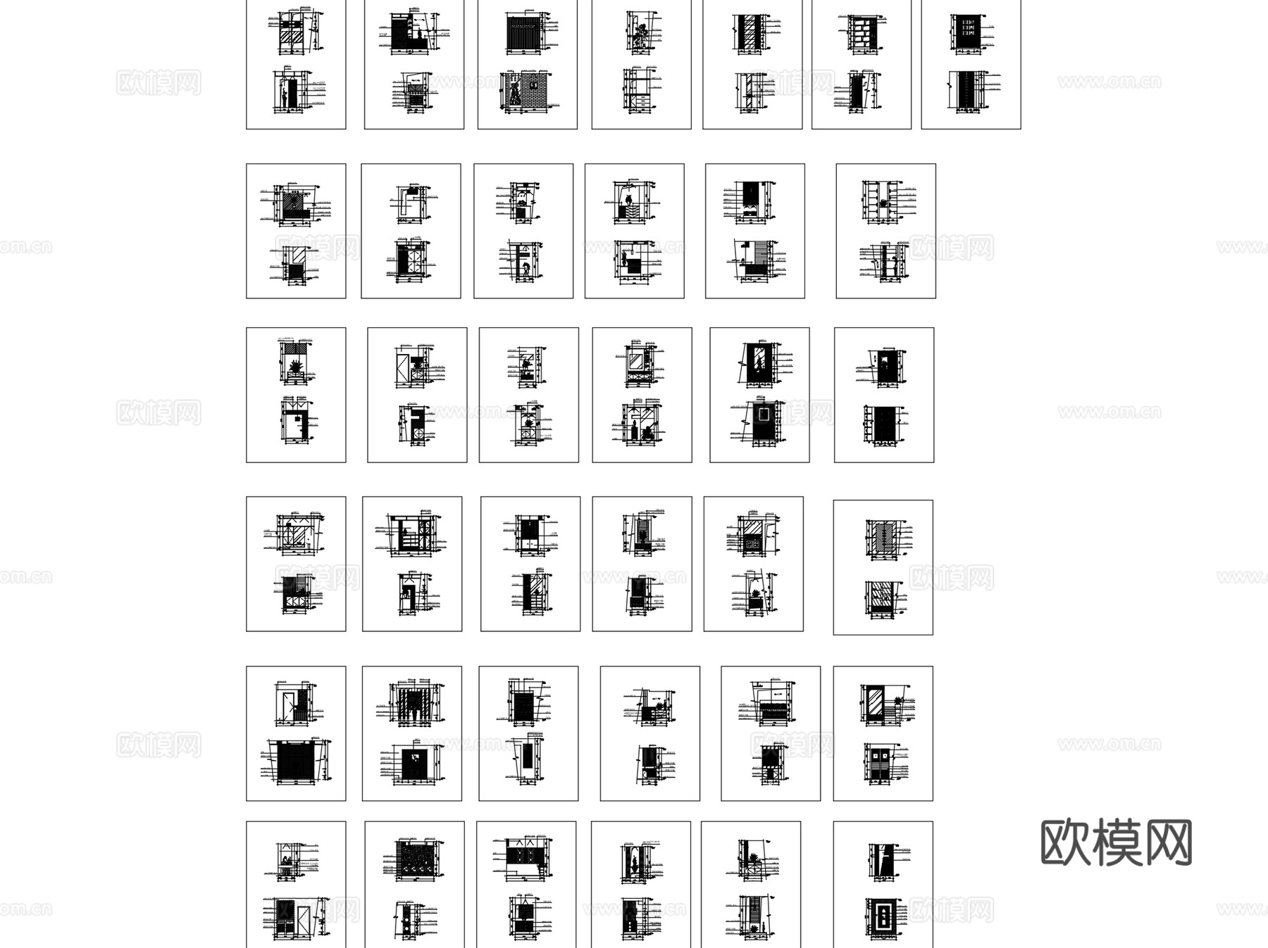 玄关隔断室内装饰节点大样CAD施工图集 160套cad施工图