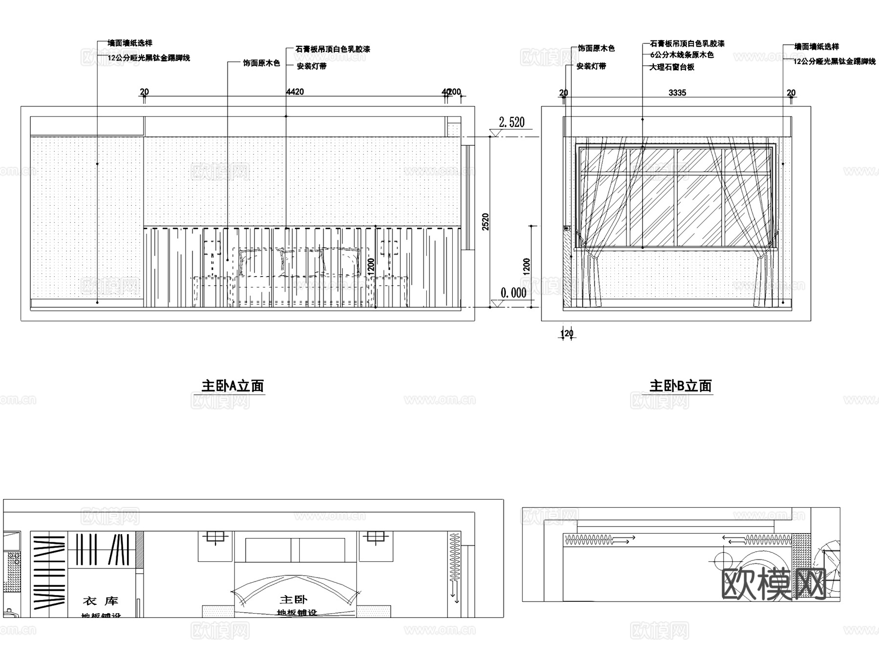 御河湾住宅室内家装CAD施工图全套cad施工图