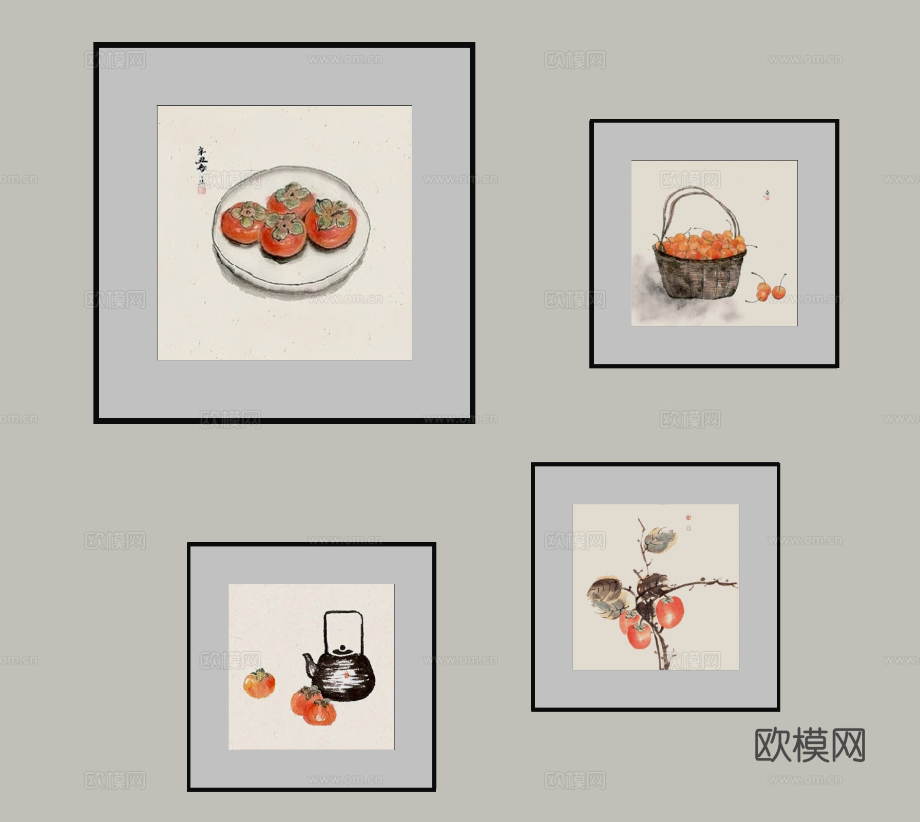 现代简约挂画   装饰挂画su模型