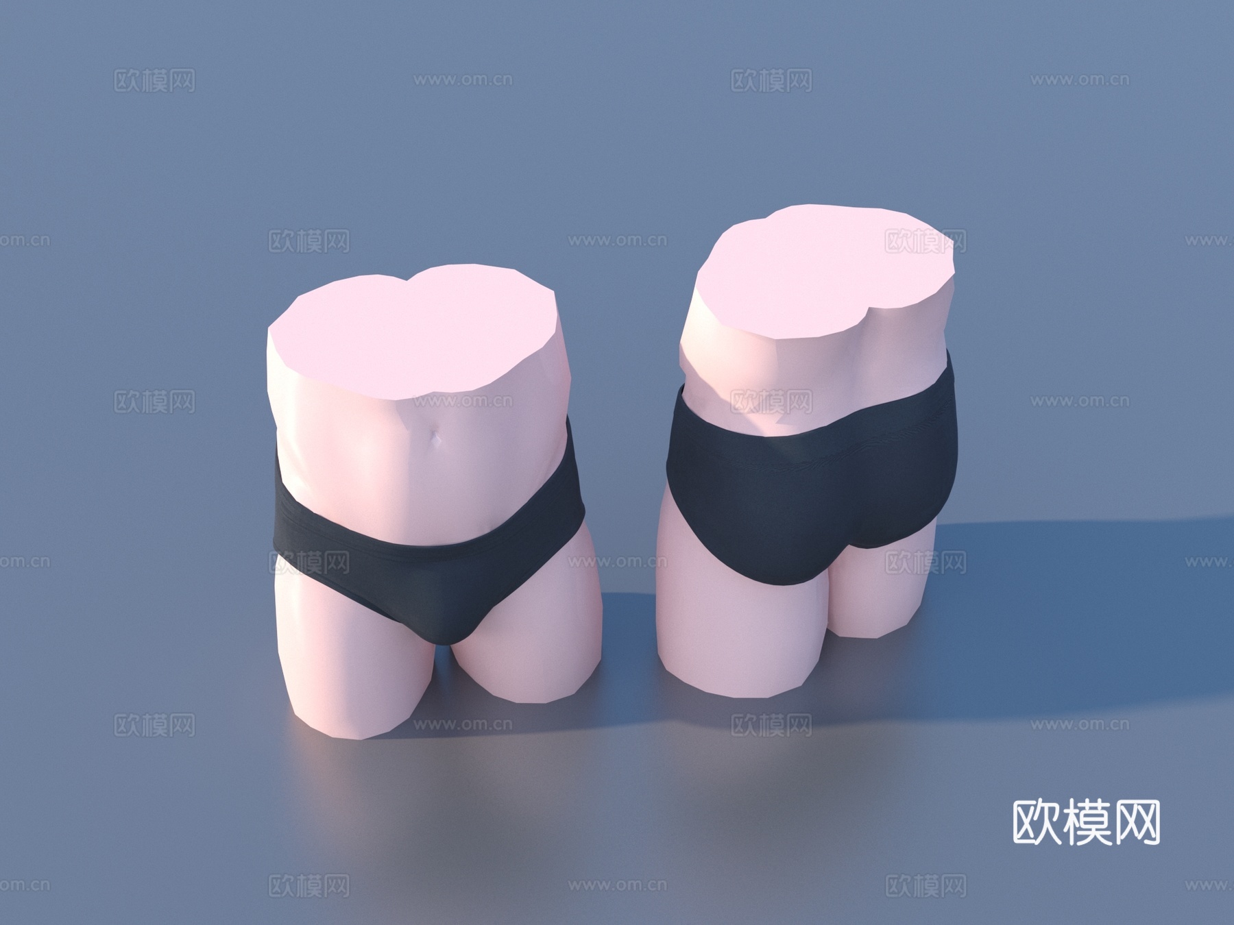 内裤 三角裢 模特3d模型