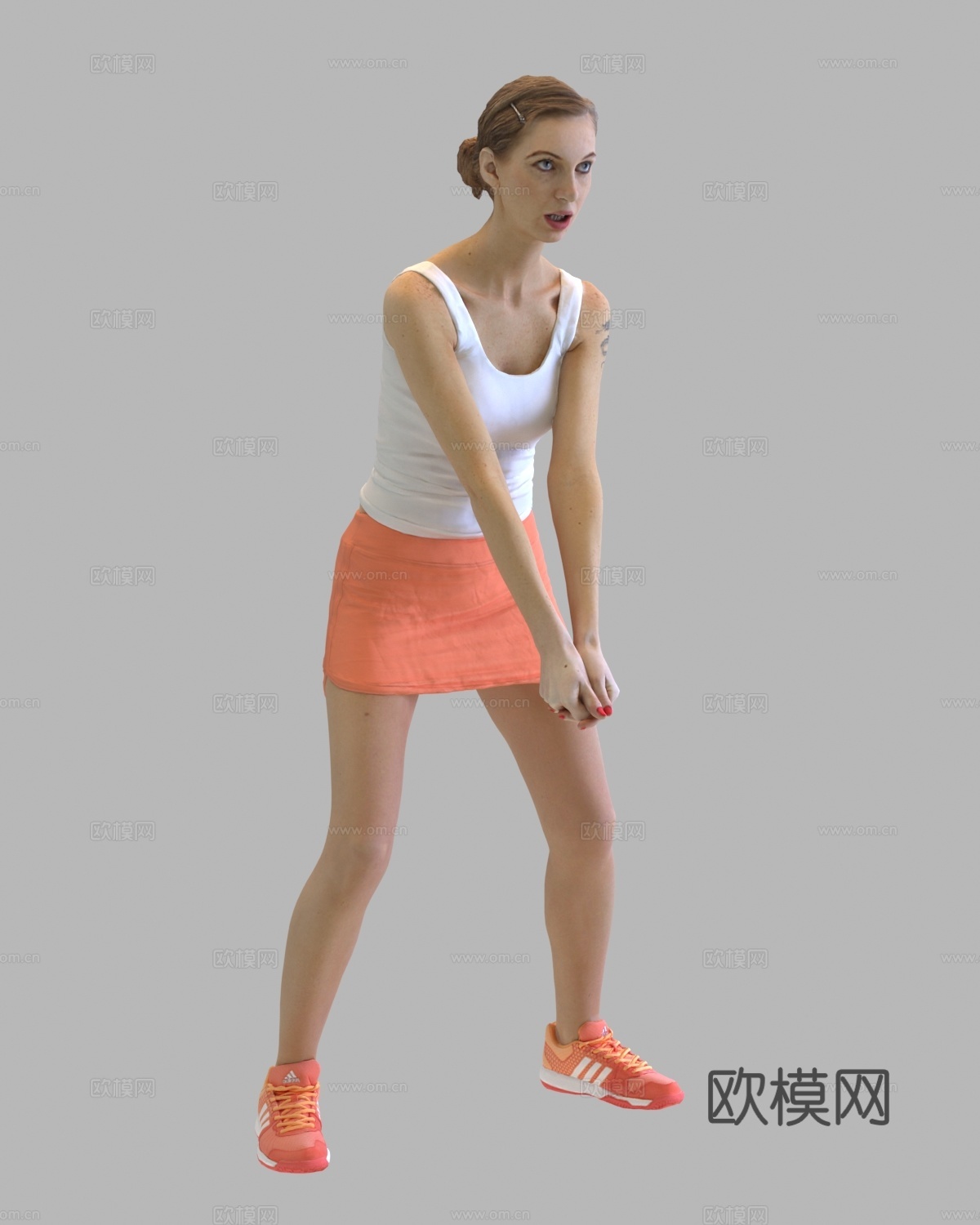 现代人物 三维人物 站姿女人 运动人物su模型