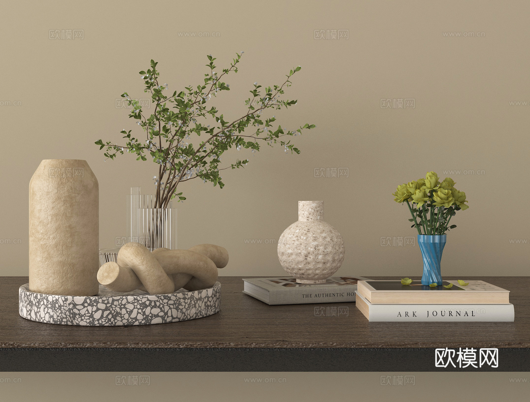 现代装饰摆件  花瓶花艺摆件3d模型下载