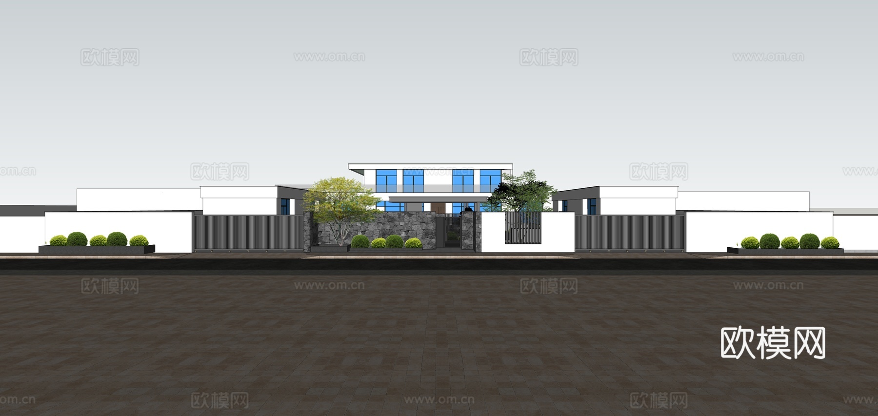 现代别墅自建房su模型