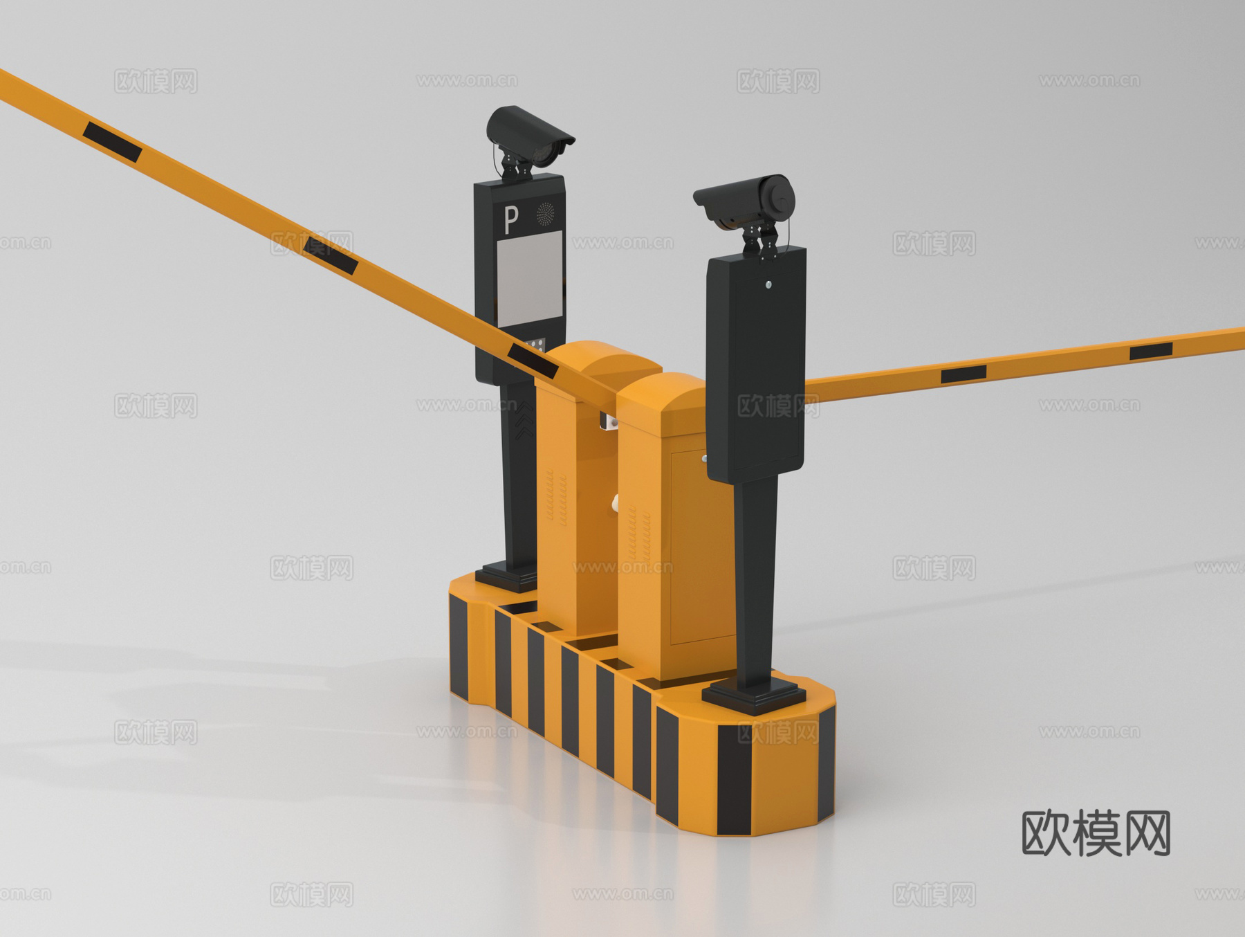 现代闸机 挡杆3d模型下载
