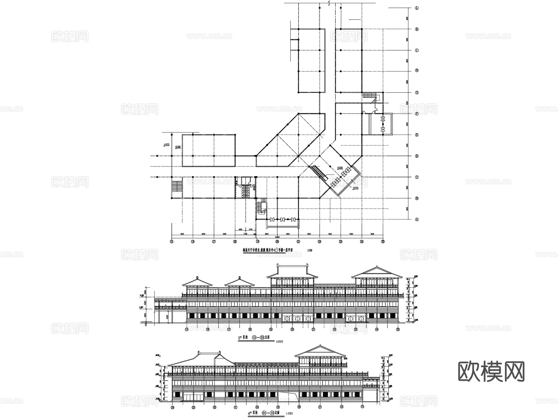 中式古建筑宗教佛寺民居CAD施工图集 35套cad施工图